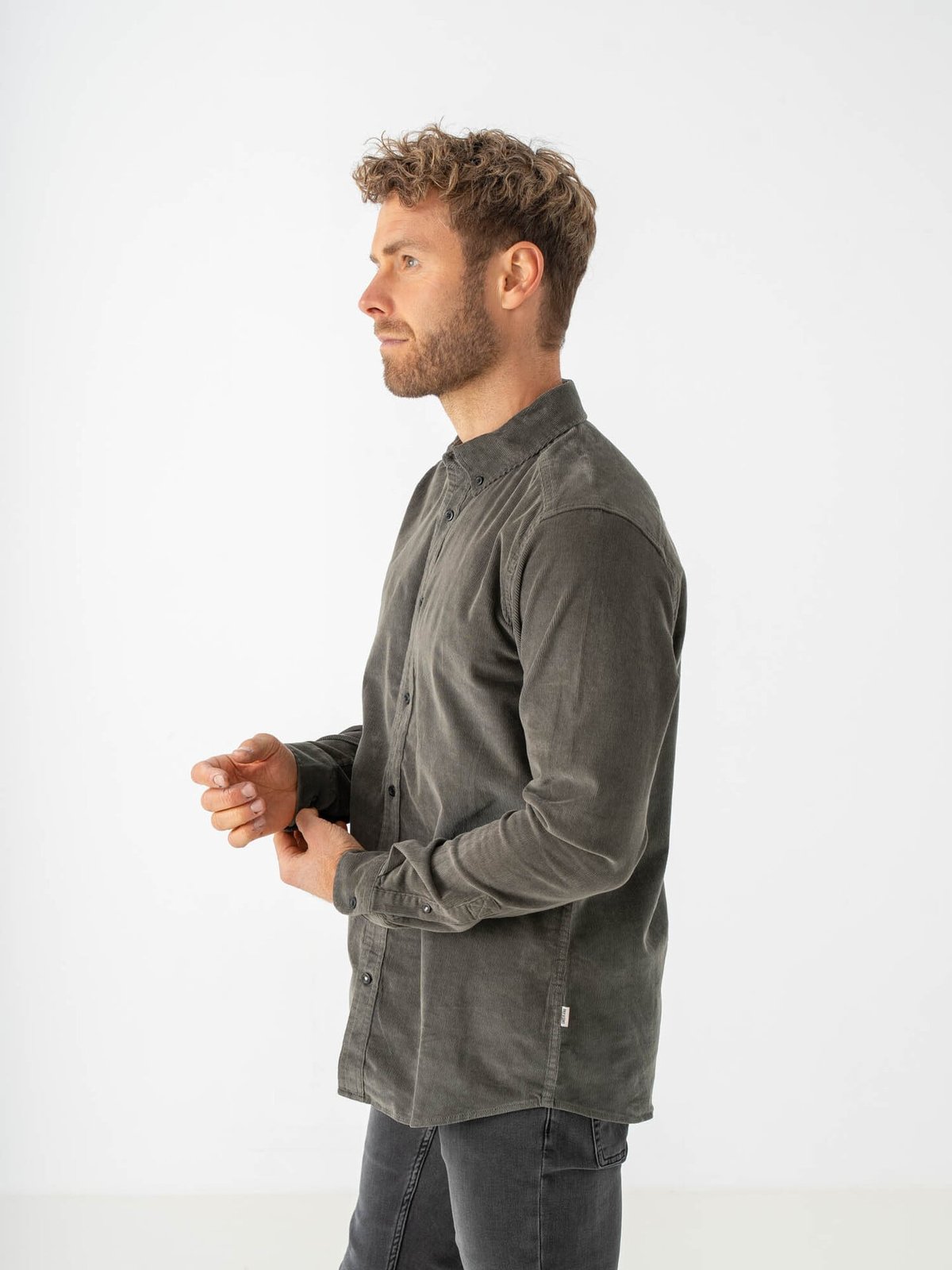 Only & Sons Michael Regular Cord Stretch Long Sleeve Castor Gray