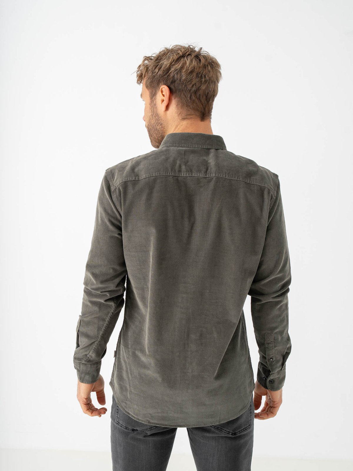 Only & Sons Michael Regular Cord Stretch Long Sleeve Castor Gray