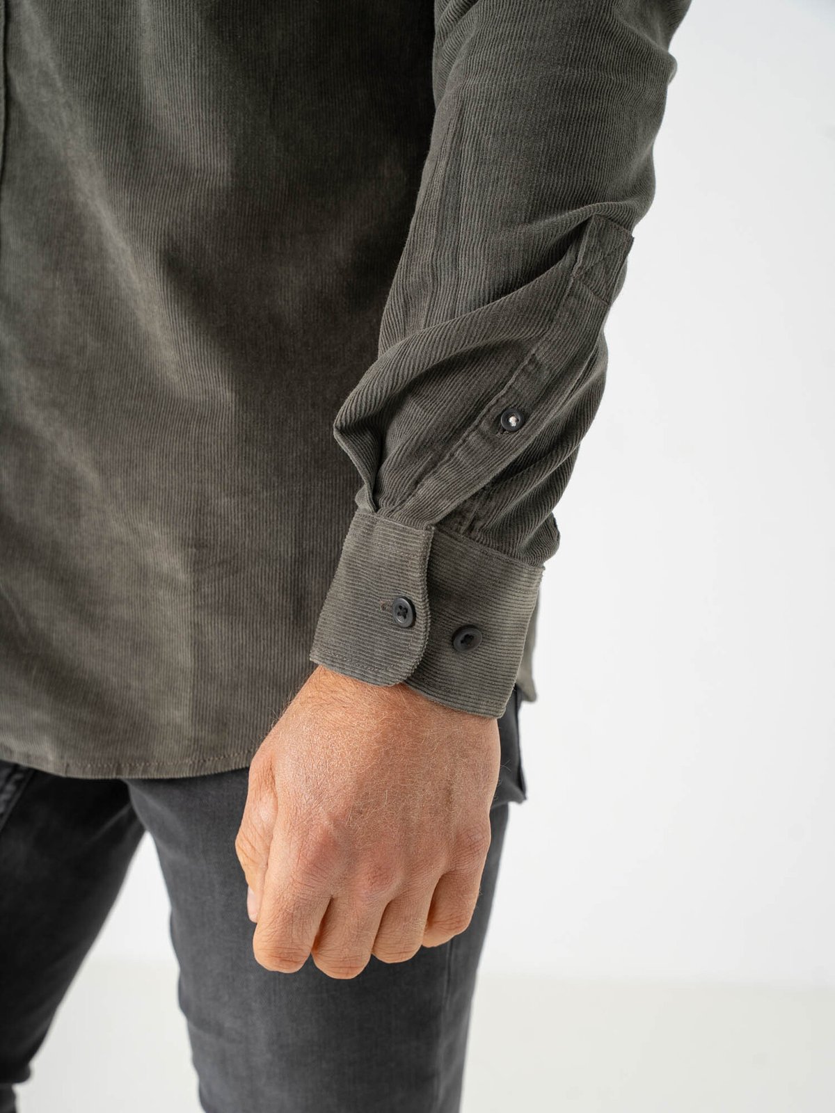 Only & Sons Michael Regular Cord Stretch Long Sleeve Castor Gray