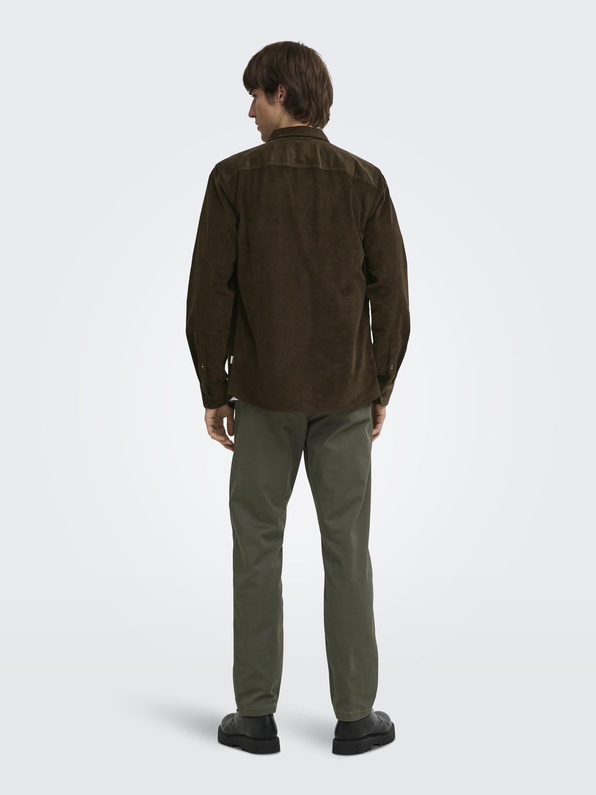Only & Sons Michael Regular Cord Stretch Long Sleeve Demitasse