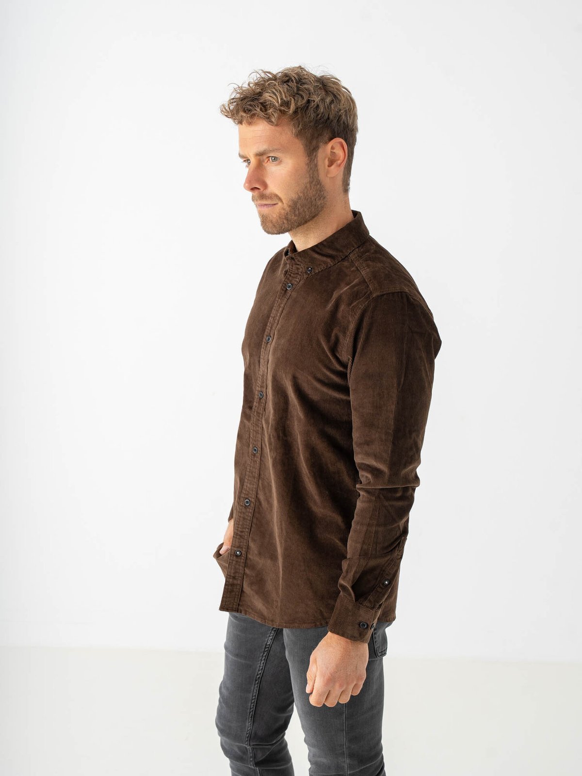 Only & Sons Michael Regular Cord Stretch Long Sleeve Demitasse