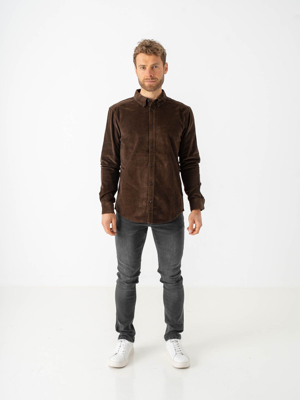 Only & Sons Michael Regular Cord Stretch Long Sleeve Demitasse