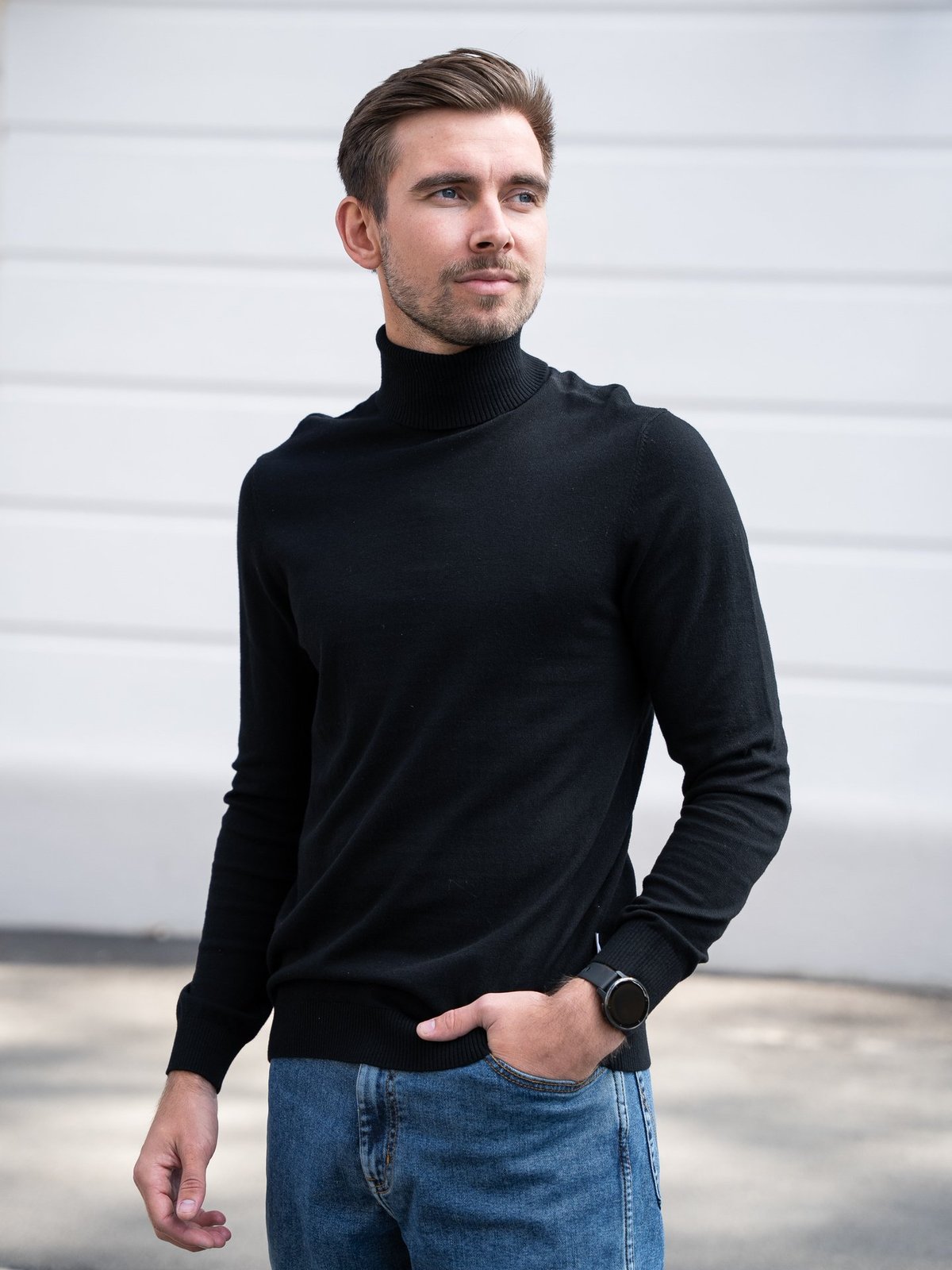 Only & Sons Loui Reg Mel Roll Knit Black