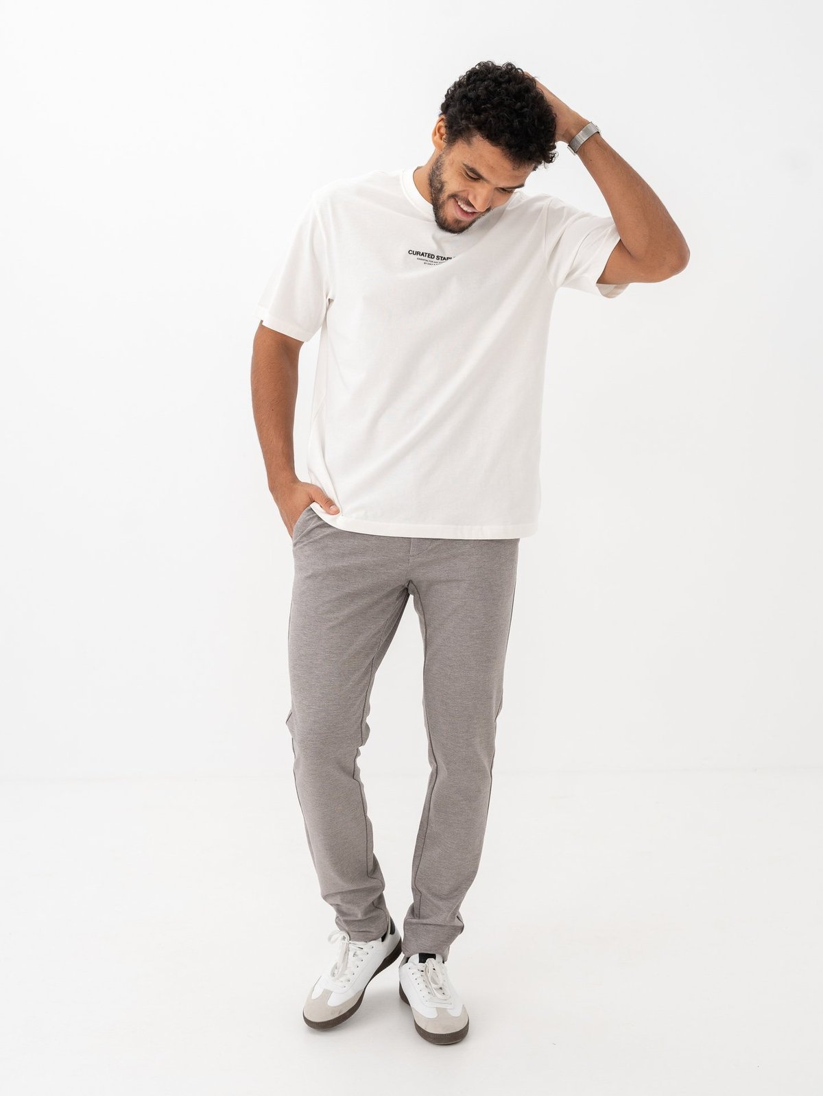 Only & Sons Mark Slim Ditsy Pant Chinchilla