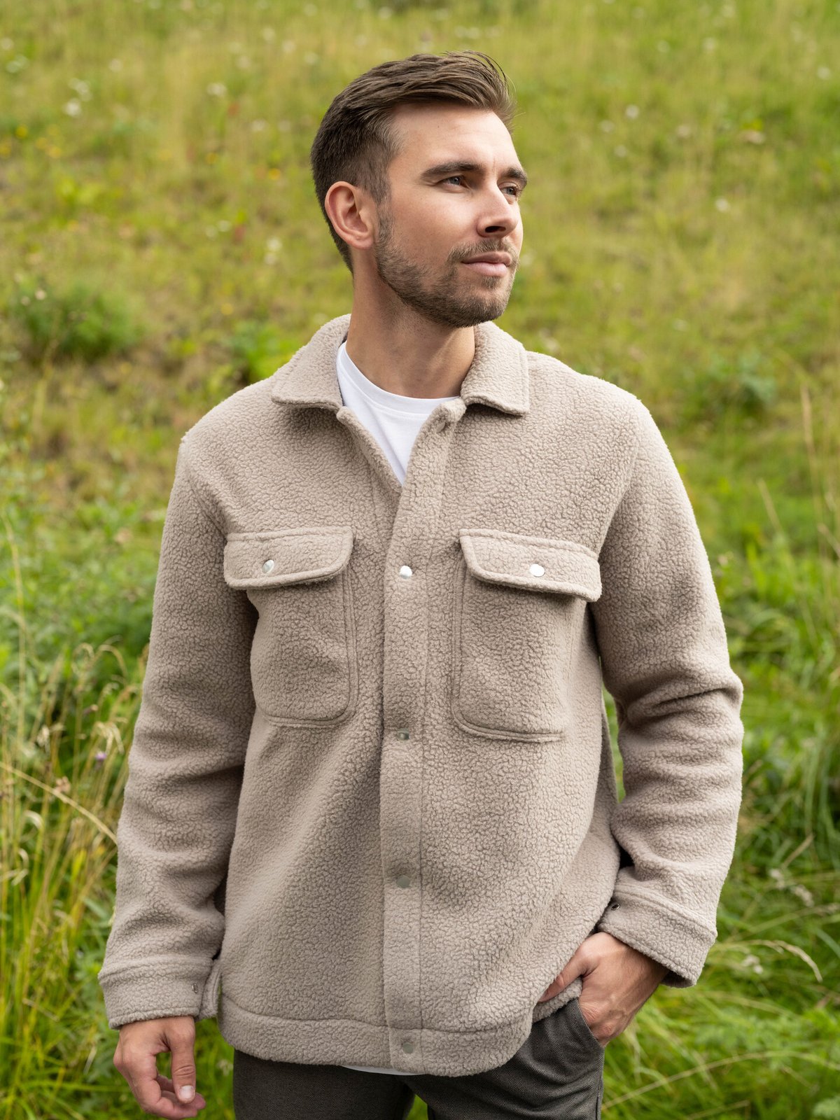Only & Sons Emilio Teddy Overshirt Driftwood