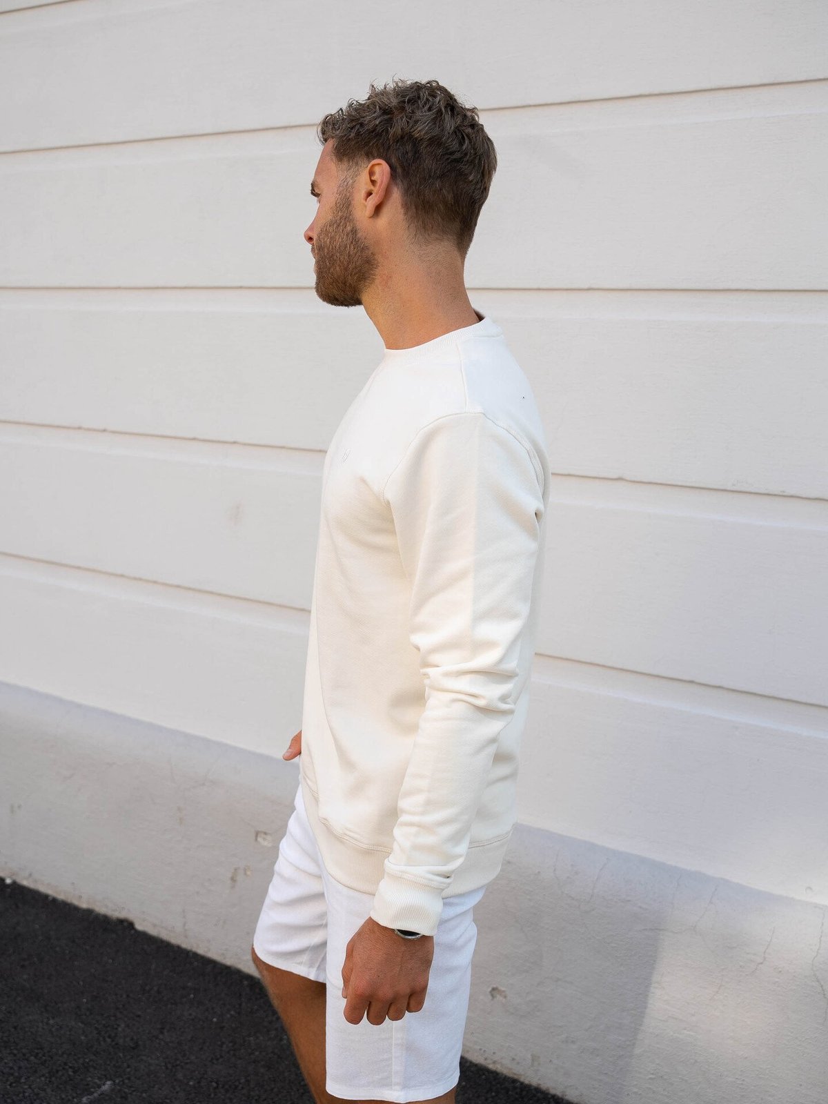 Only & Sons Dan Unbrushed Reg Crew Neck Sweat Antique White