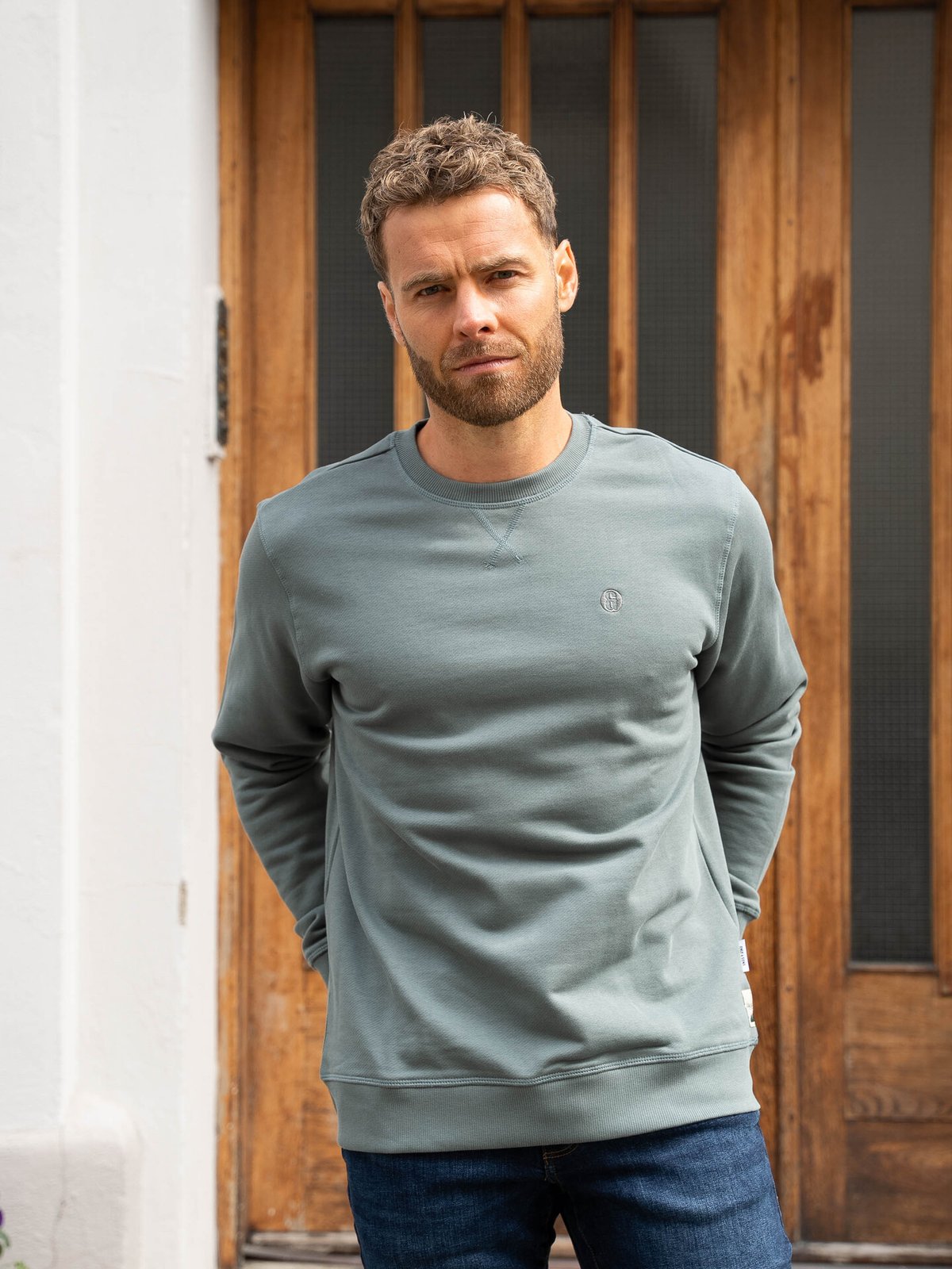 Only & Sons Dan Unbrushed Reg Crew Neck Sweat Balsam Green