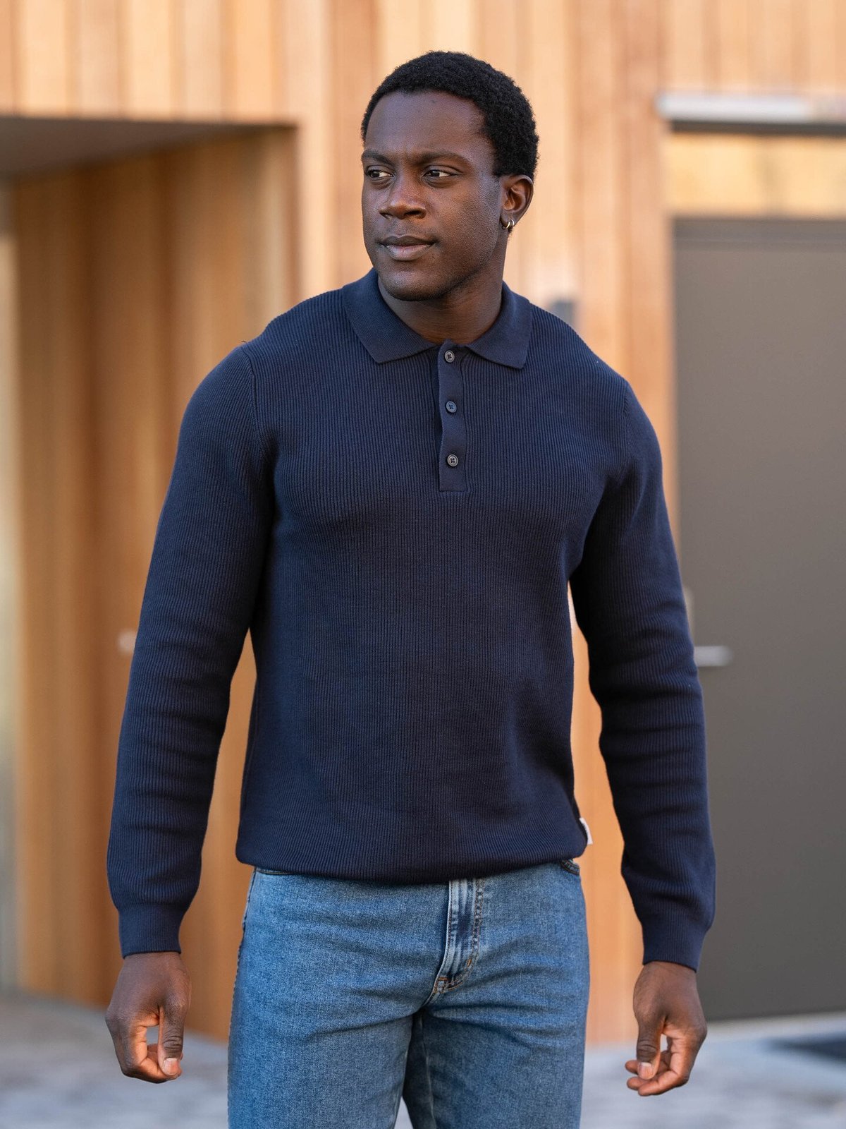 Only & Sons Phill Reg Rib Long Sleeve Polo Knit Parisian Night