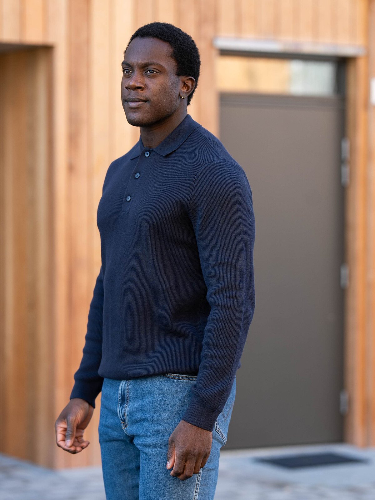 Only & Sons Phill Reg Rib Long Sleeve Polo Knit Parisian Night