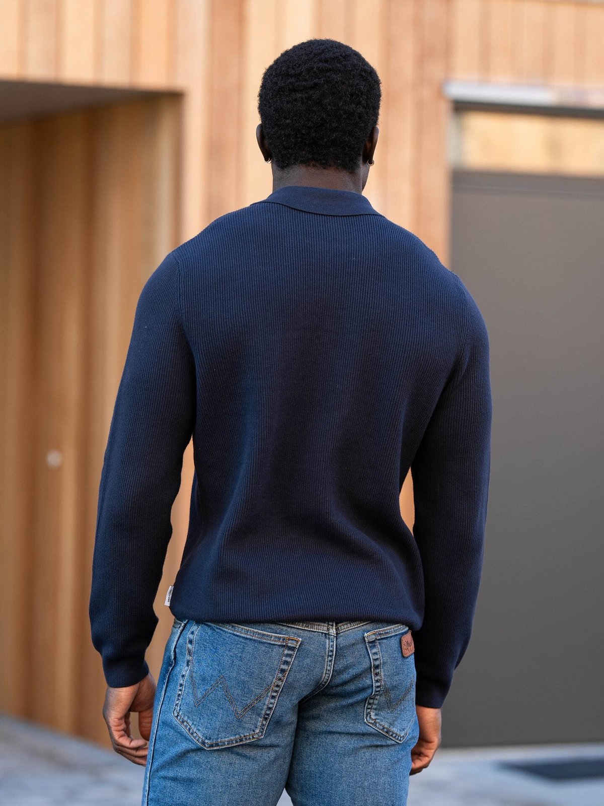 Only & Sons Phill Reg Rib Long Sleeve Polo Knit Parisian Night