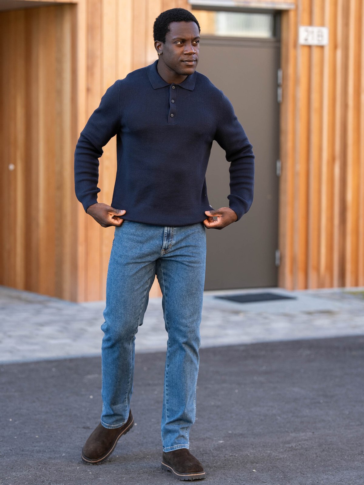 Only & Sons Phill Reg Rib Long Sleeve Polo Knit Parisian Night