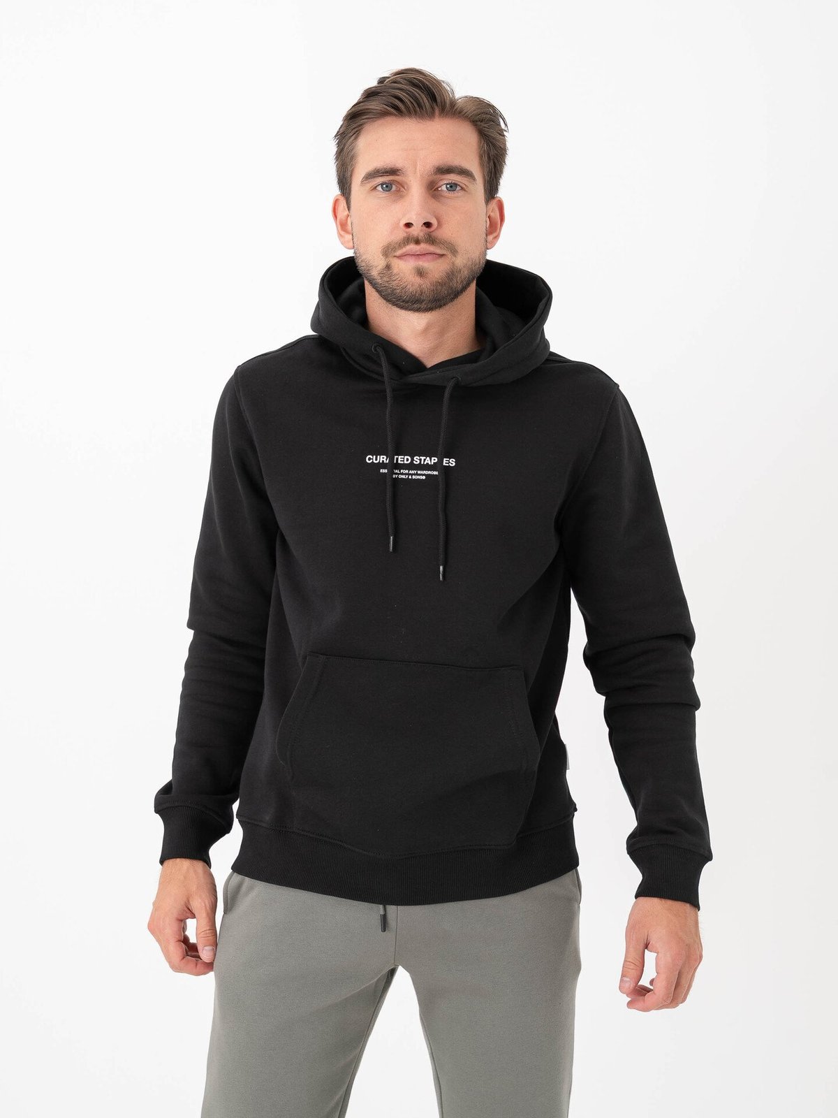 Only & Sons Curated Reg Hoodie Sweat Black