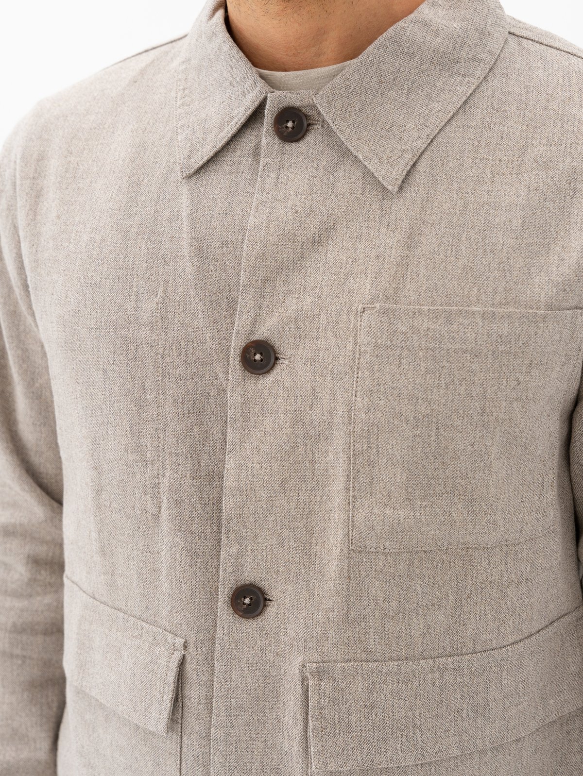 Only & Sons Kane Linen Mix Casual Jacket Raw Ecru