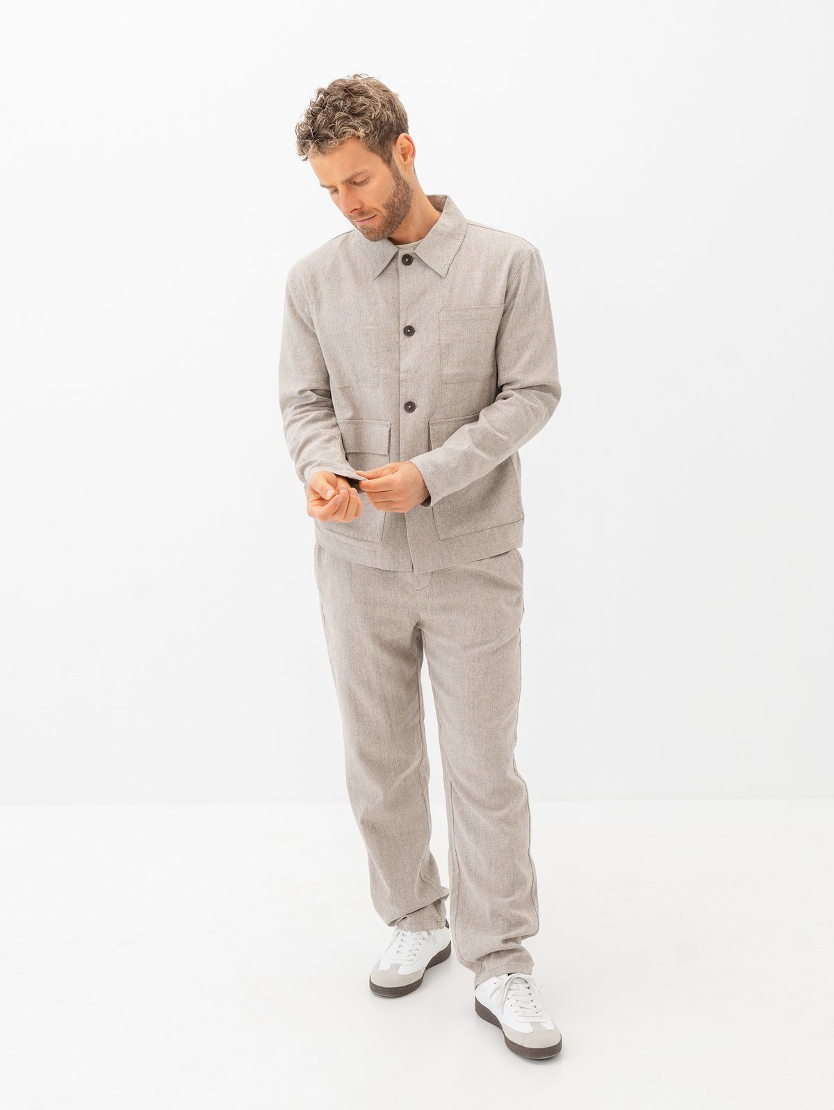 Only & Sons Kane Linen Mix Casual Jacket Raw Ecru