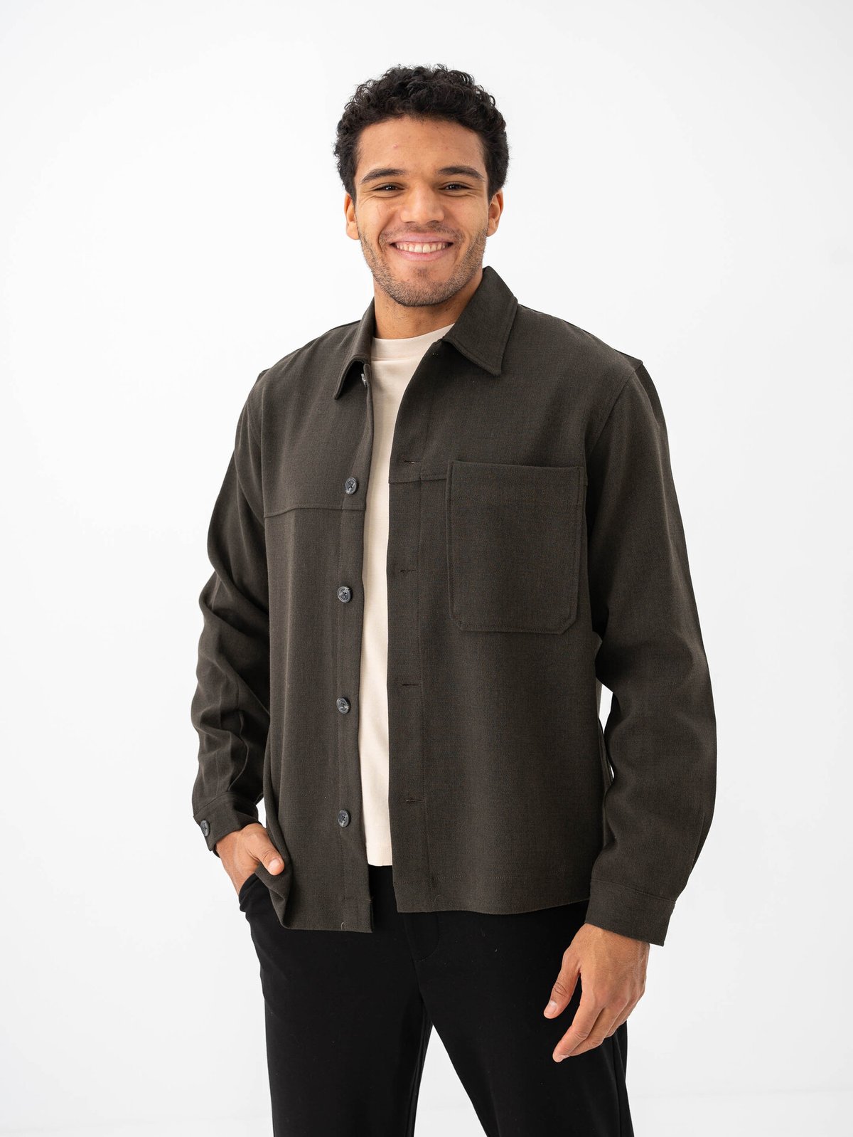 Only & Sons Marlon Comfort Strech Overshirt Olive Night Melange