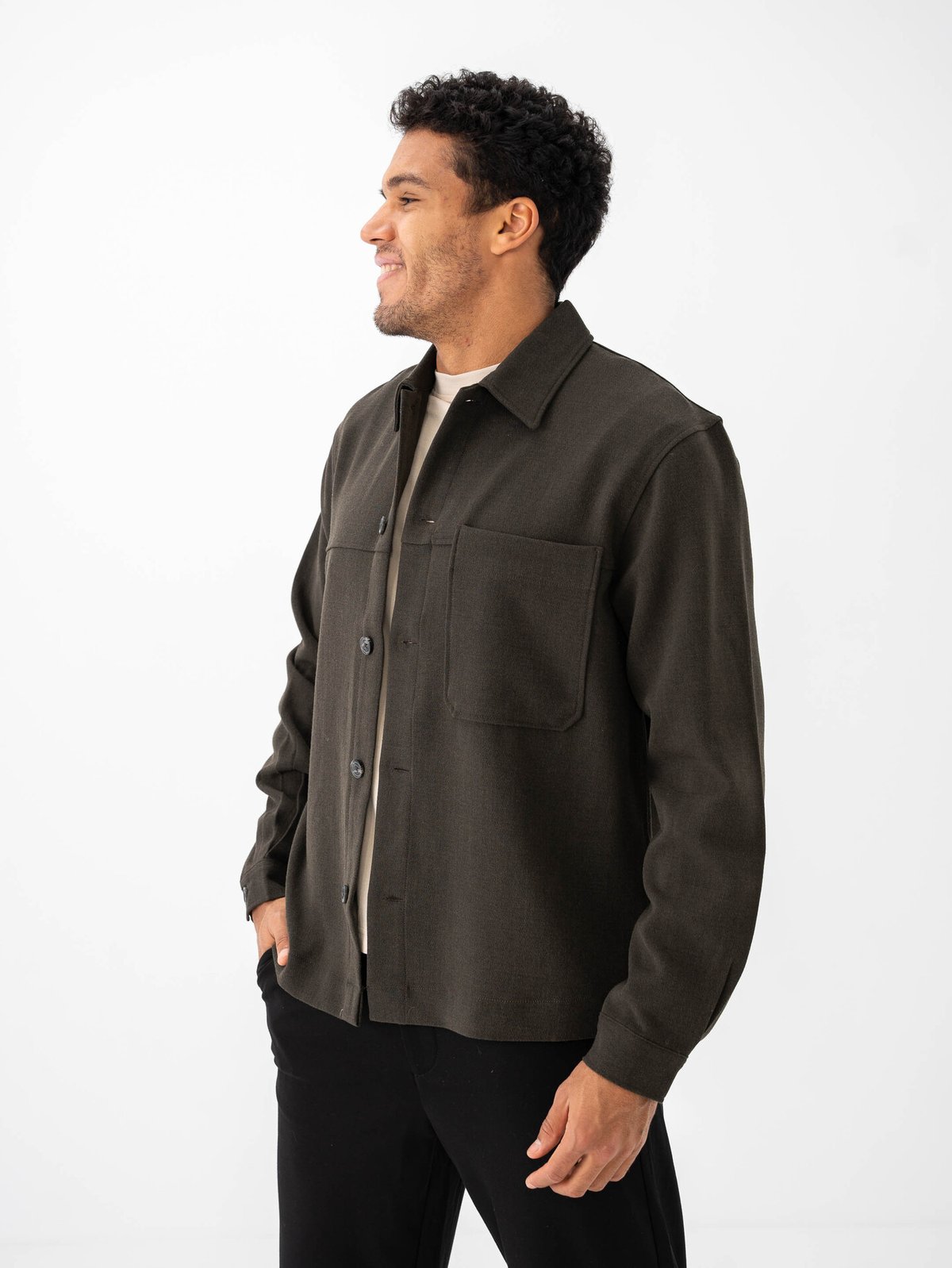 Only & Sons Marlon Comfort Strech Overshirt Olive Night Melange