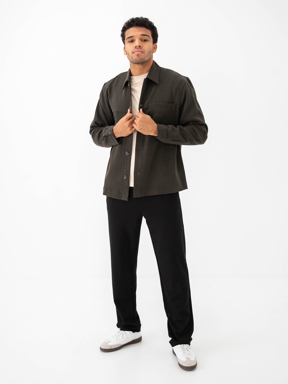 Only & Sons Marlon Comfort Strech Overshirt Olive Night Melange