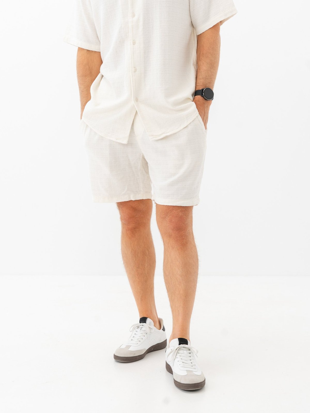 Only & Sons Tel Linen Latham Shorts Cloud Dancer