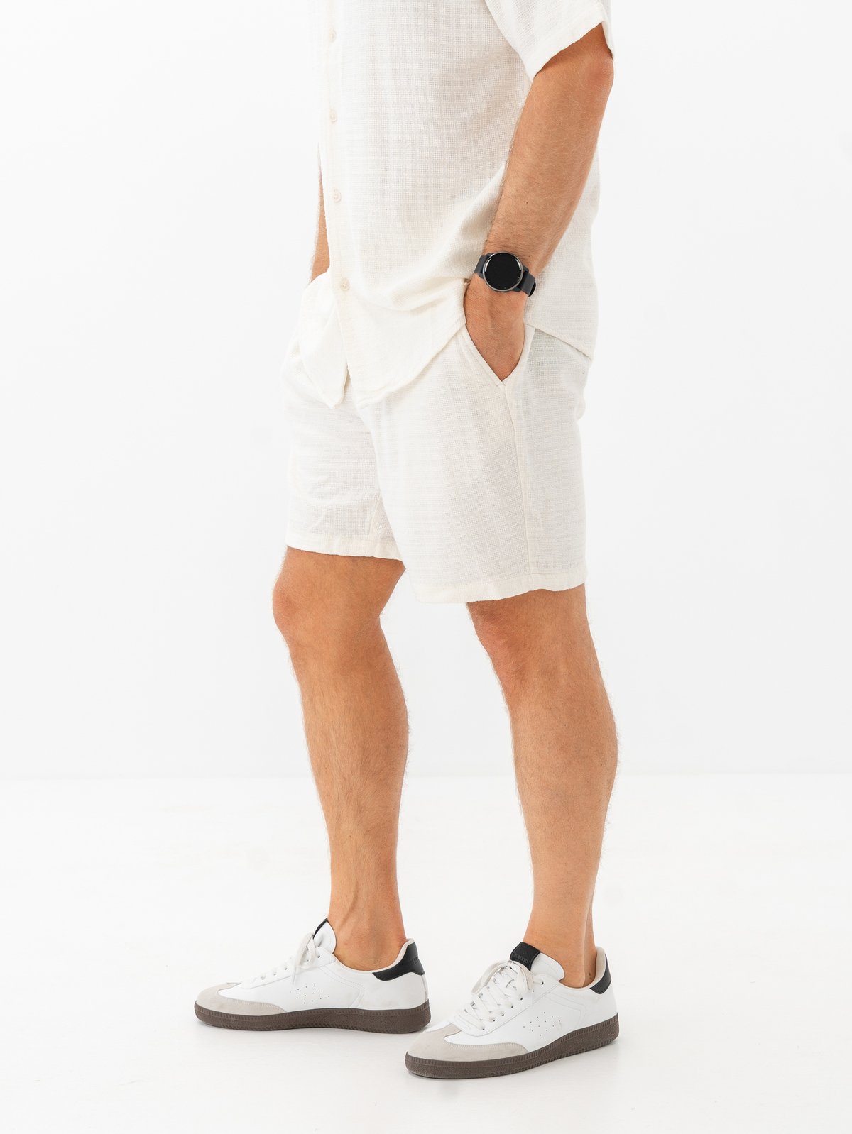 Only & Sons Tel Linen Latham Shorts Cloud Dancer