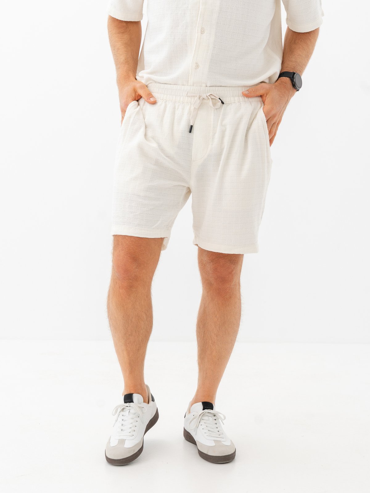Only & Sons Tel Linen Latham Shorts Cloud Dancer