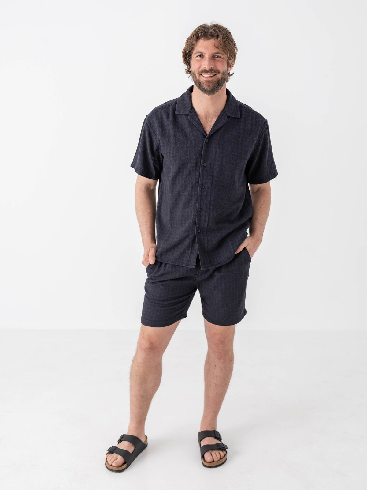 Only & Sons Tel Linen Latham Shorts Dark Navy