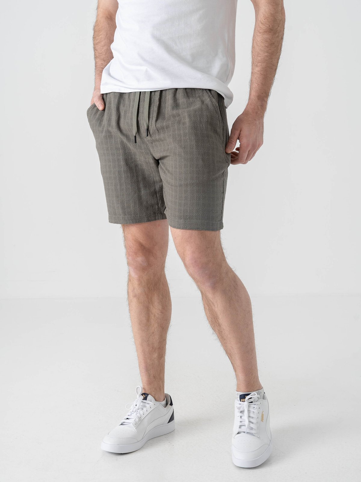 Only & Sons Tel Linen Latham Shorts Dusty Olive