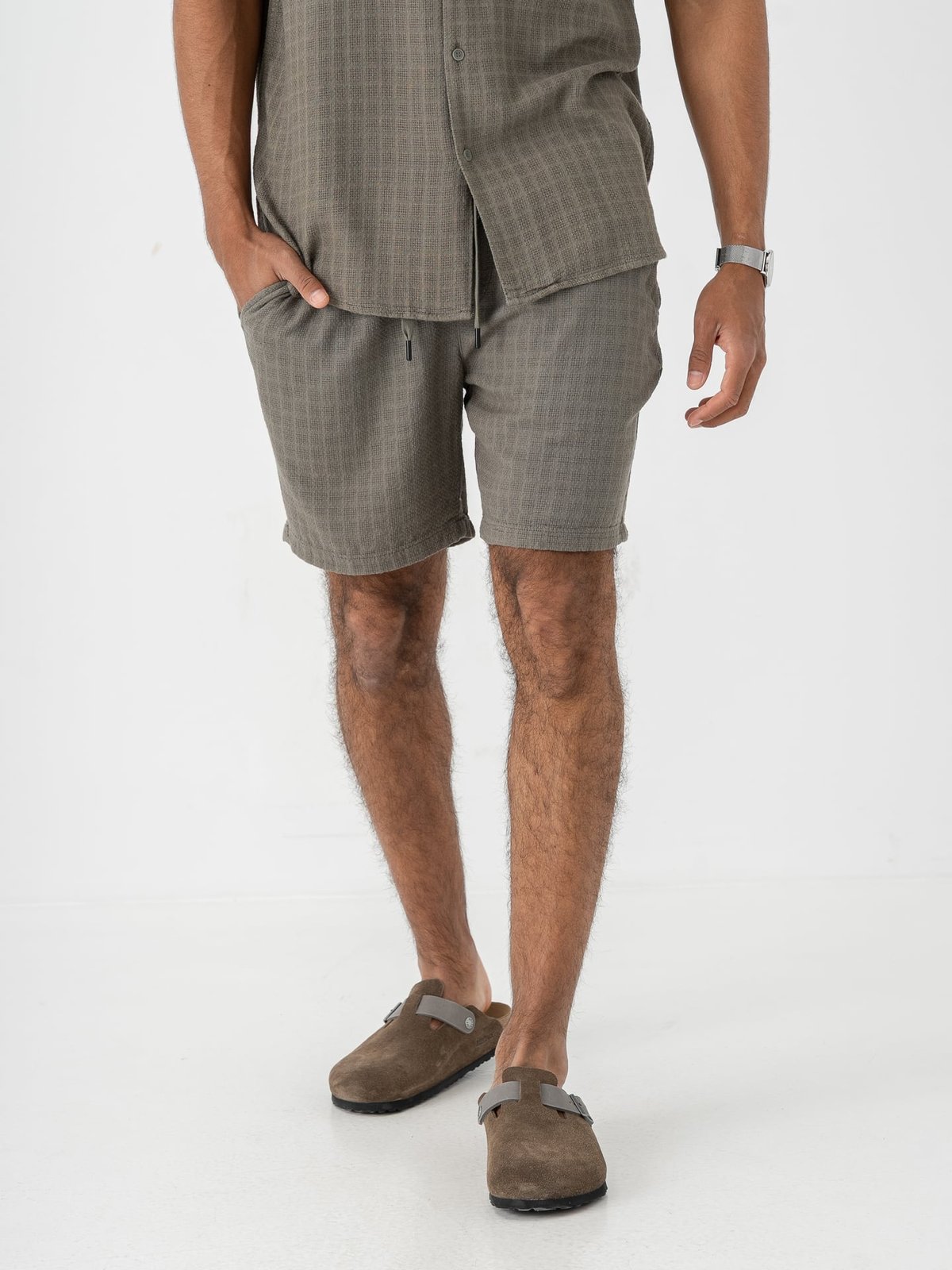 Only & Sons Tel Linen Latham Shorts Dusty Olive