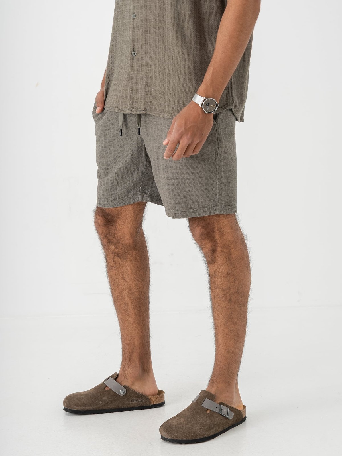 Only & Sons Tel Linen Latham Shorts Dusty Olive