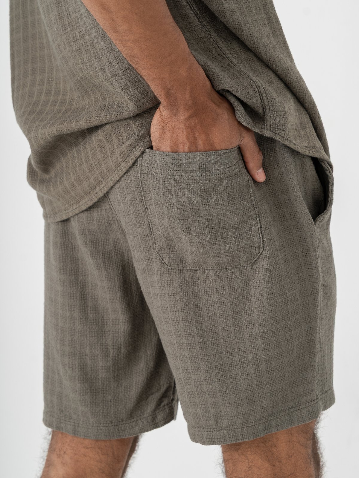 Only & Sons Tel Linen Latham Shorts Dusty Olive