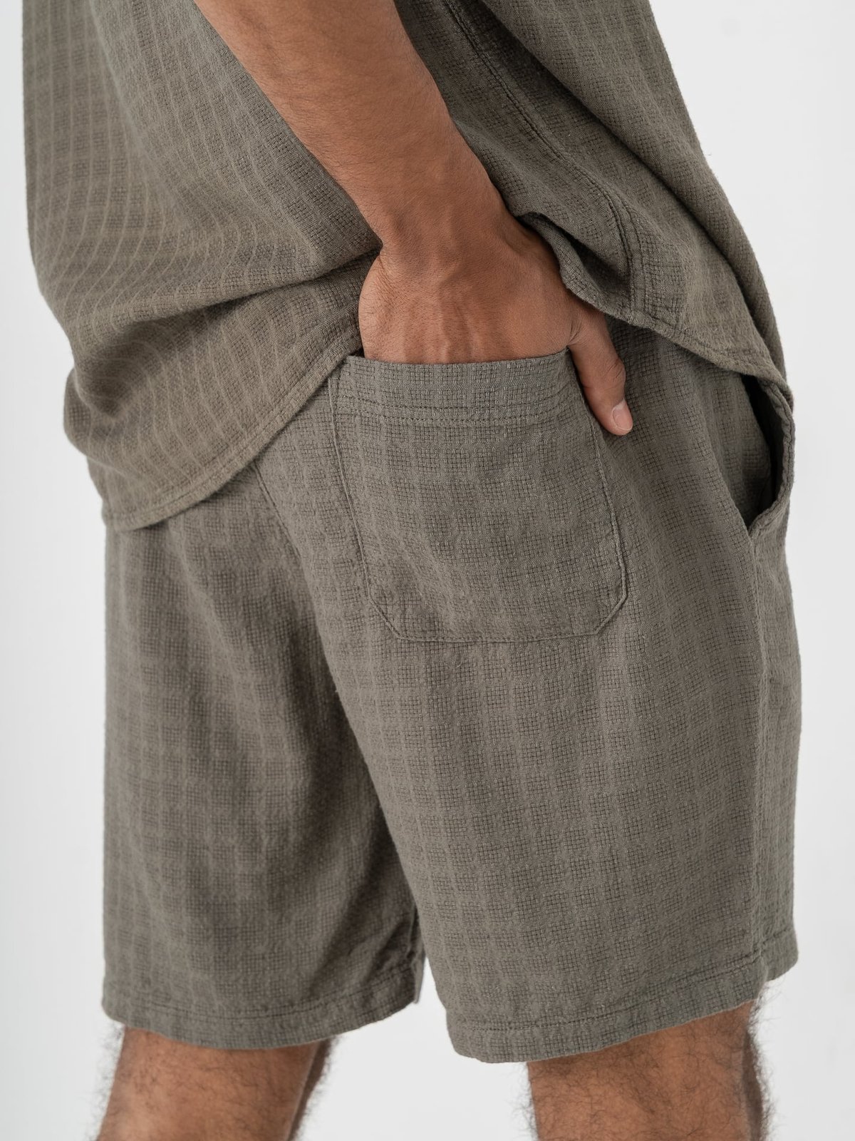 Only & Sons Tel Linen Latham Shorts Dusty Olive