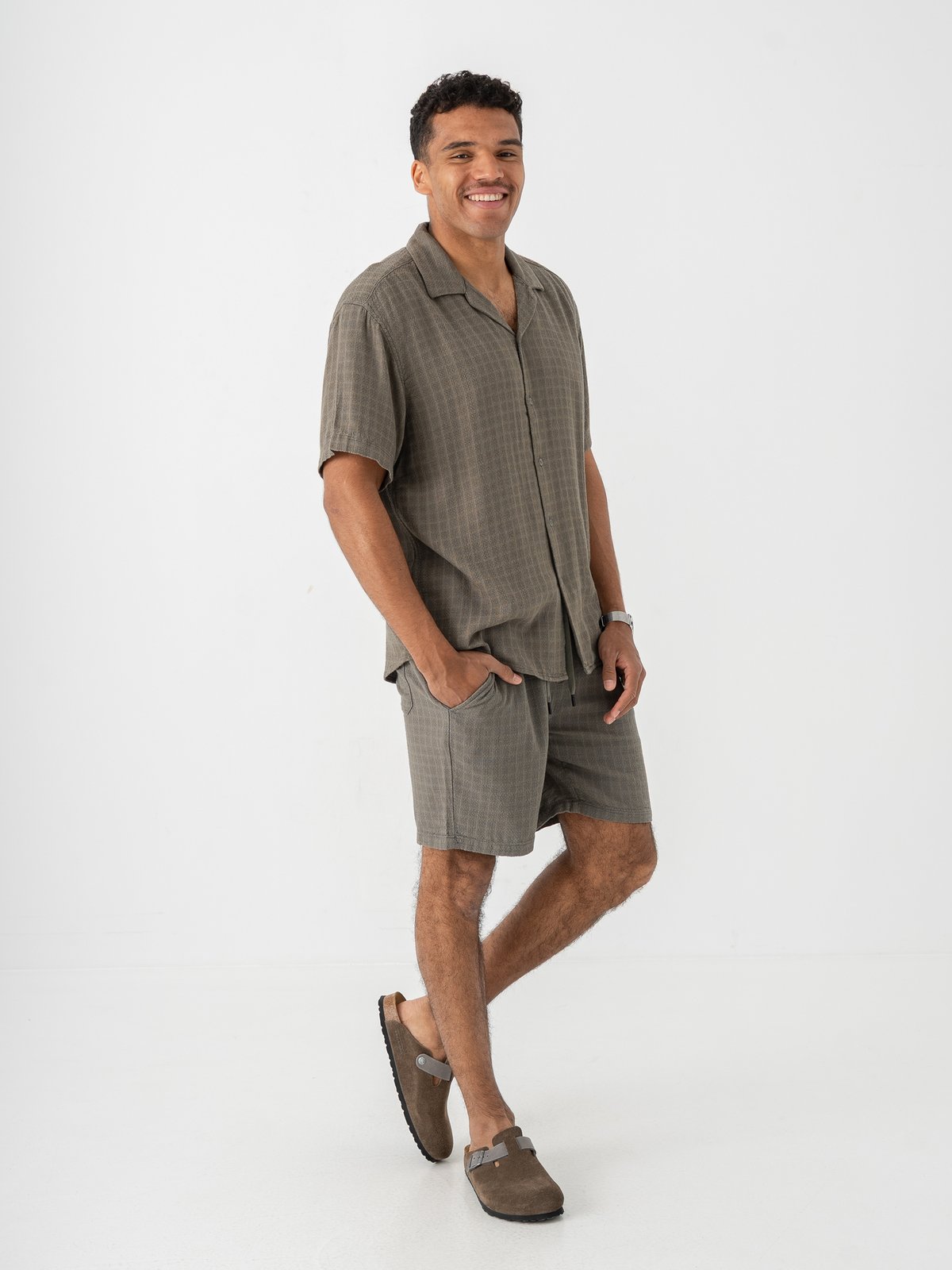 Only & Sons Tel Linen Latham Shorts Dusty Olive