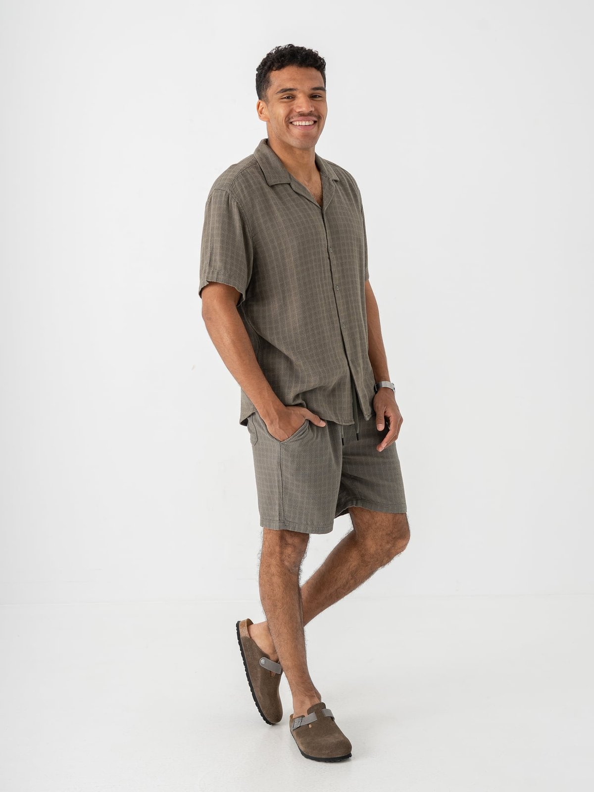 Only & Sons Tel Linen Latham Shorts Dusty Olive