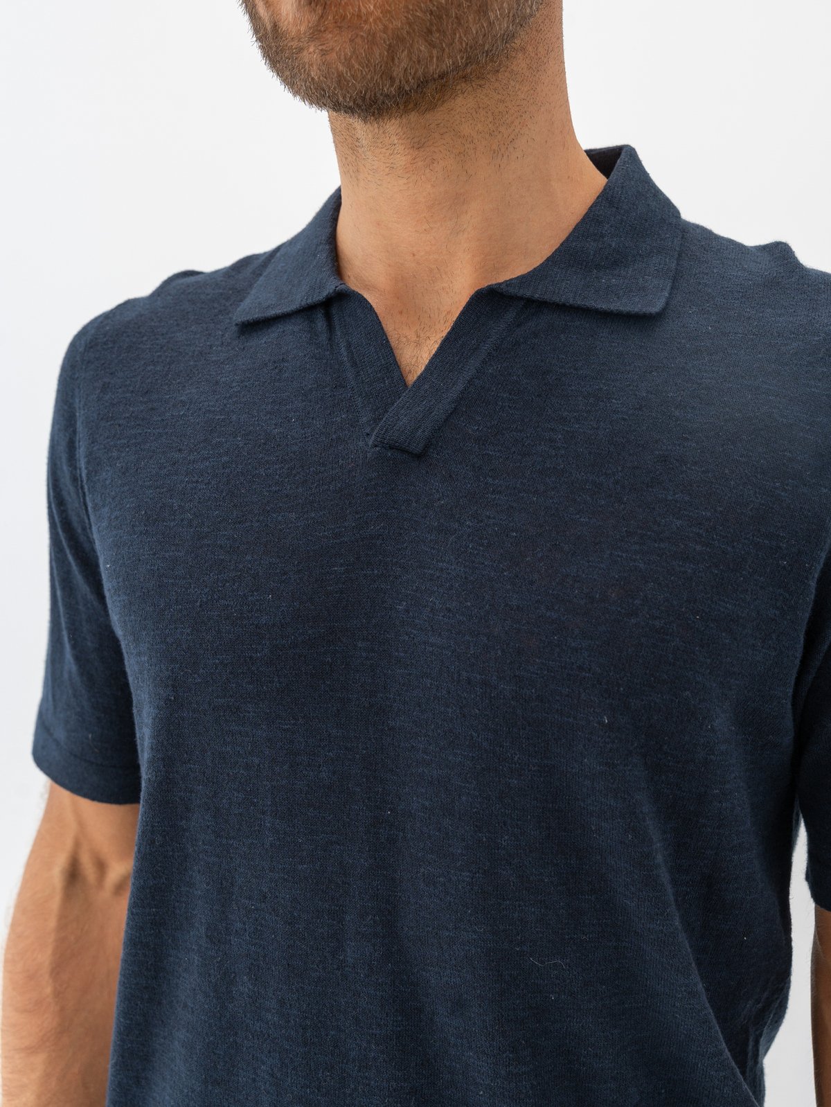 Only & Sons George Reg Linen Short Sleeve Polo Knit Dark Sapphire