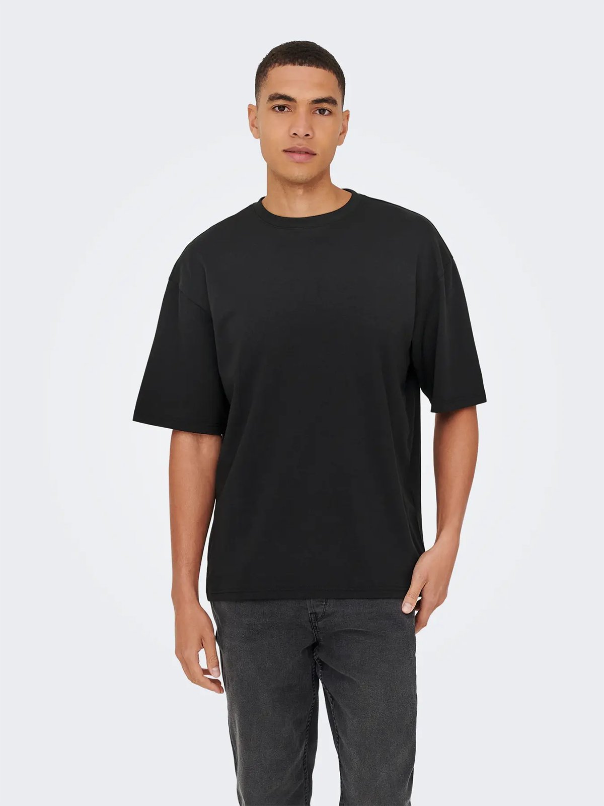 Only & Sons Caspian Airflex Boxy Short Sleeve Tee Black