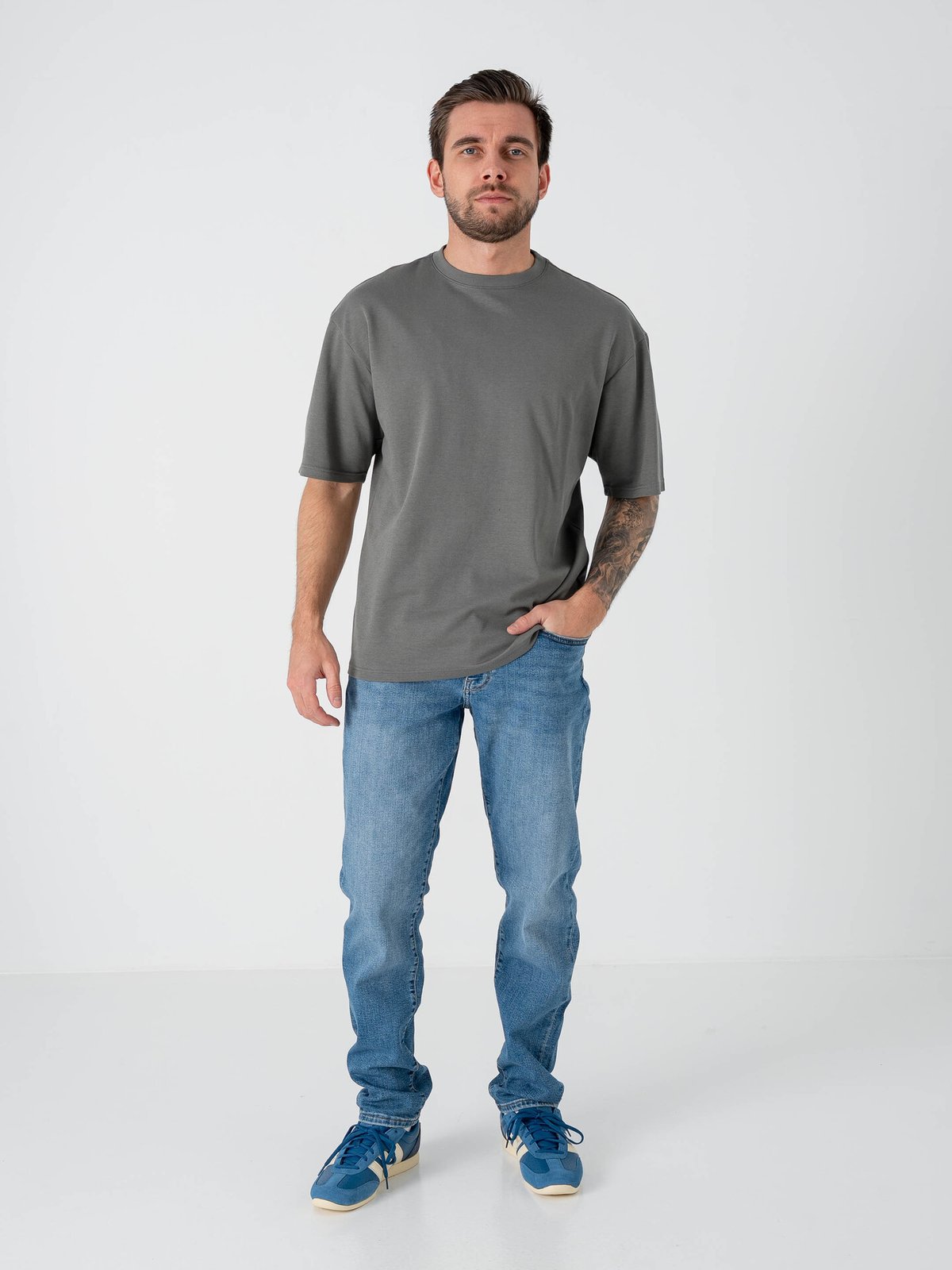 Only & Sons Caspian Airflex Boxy Short Sleeve Tee Castor Gray