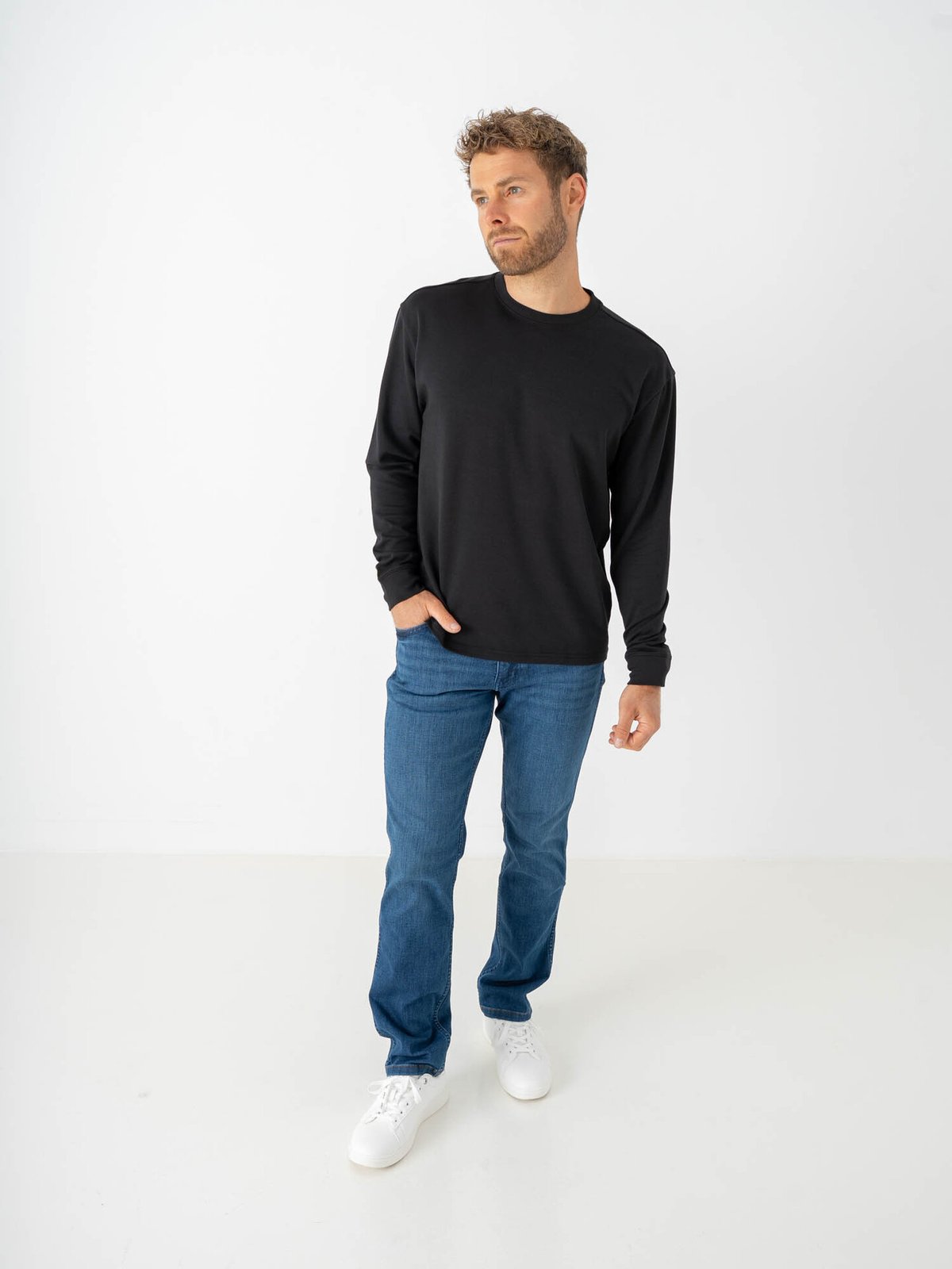 Only & Sons Caspian Airflex Relax Long Sleeve Tee Black