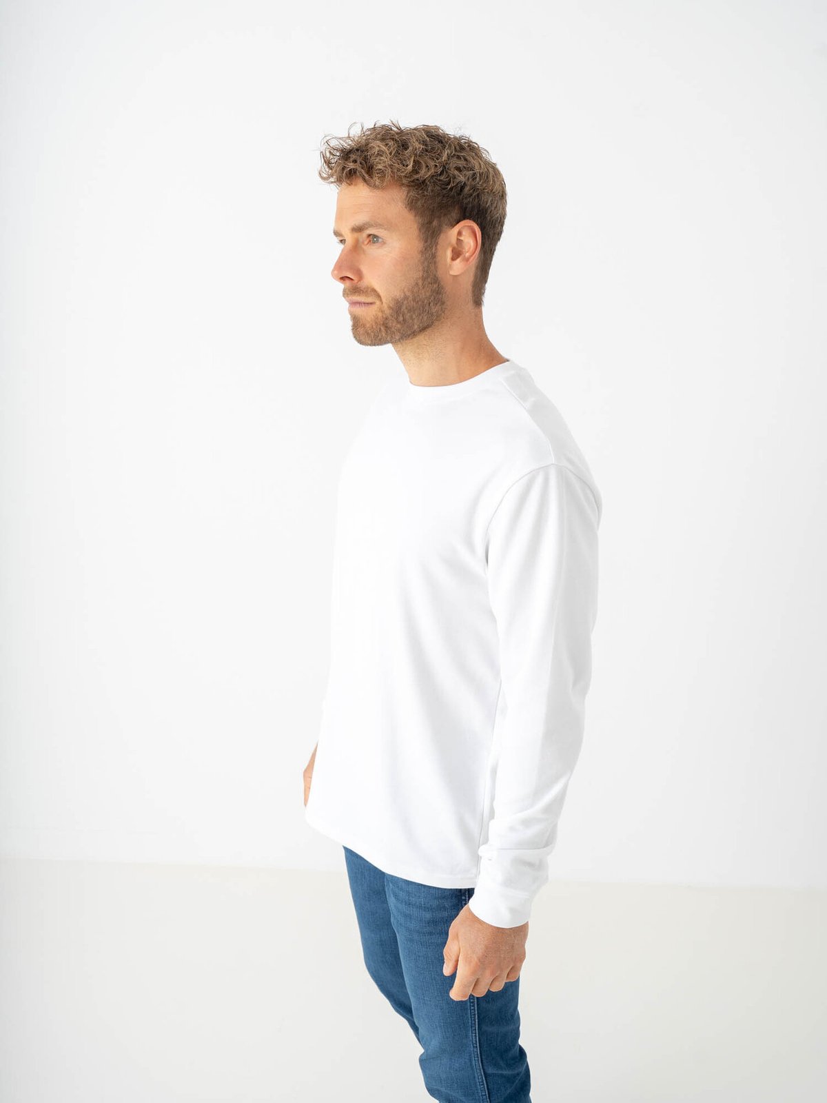 Only & Sons Caspian Airflex Relax Long Sleeve Tee White