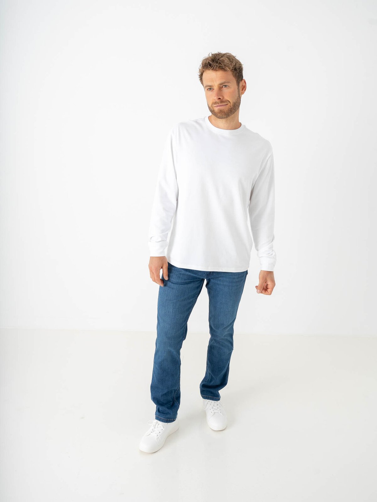 Only & Sons Caspian Airflex Relax Long Sleeve Tee White