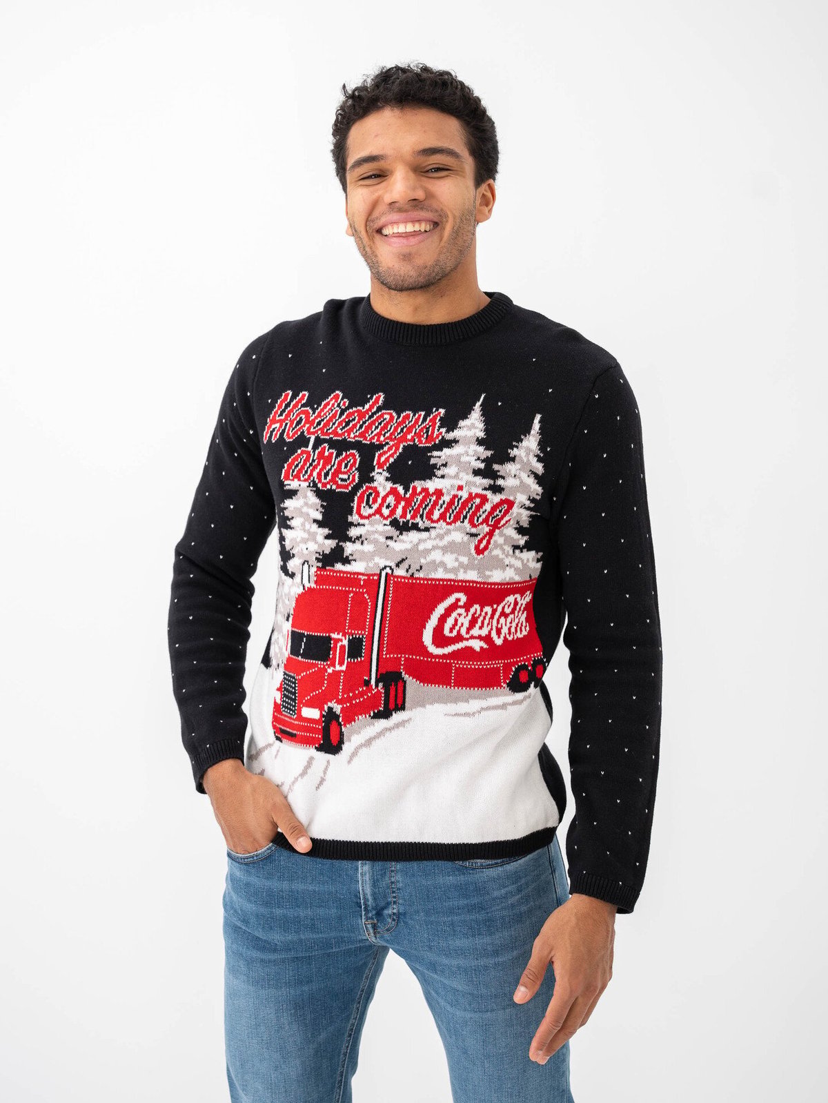 Only & Sons XMAS Reg Cola Crew Knit Dark navy