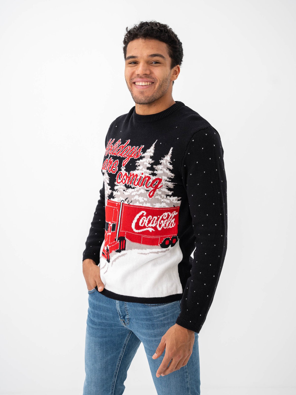 Only & Sons XMAS Reg Cola Crew Knit Dark navy