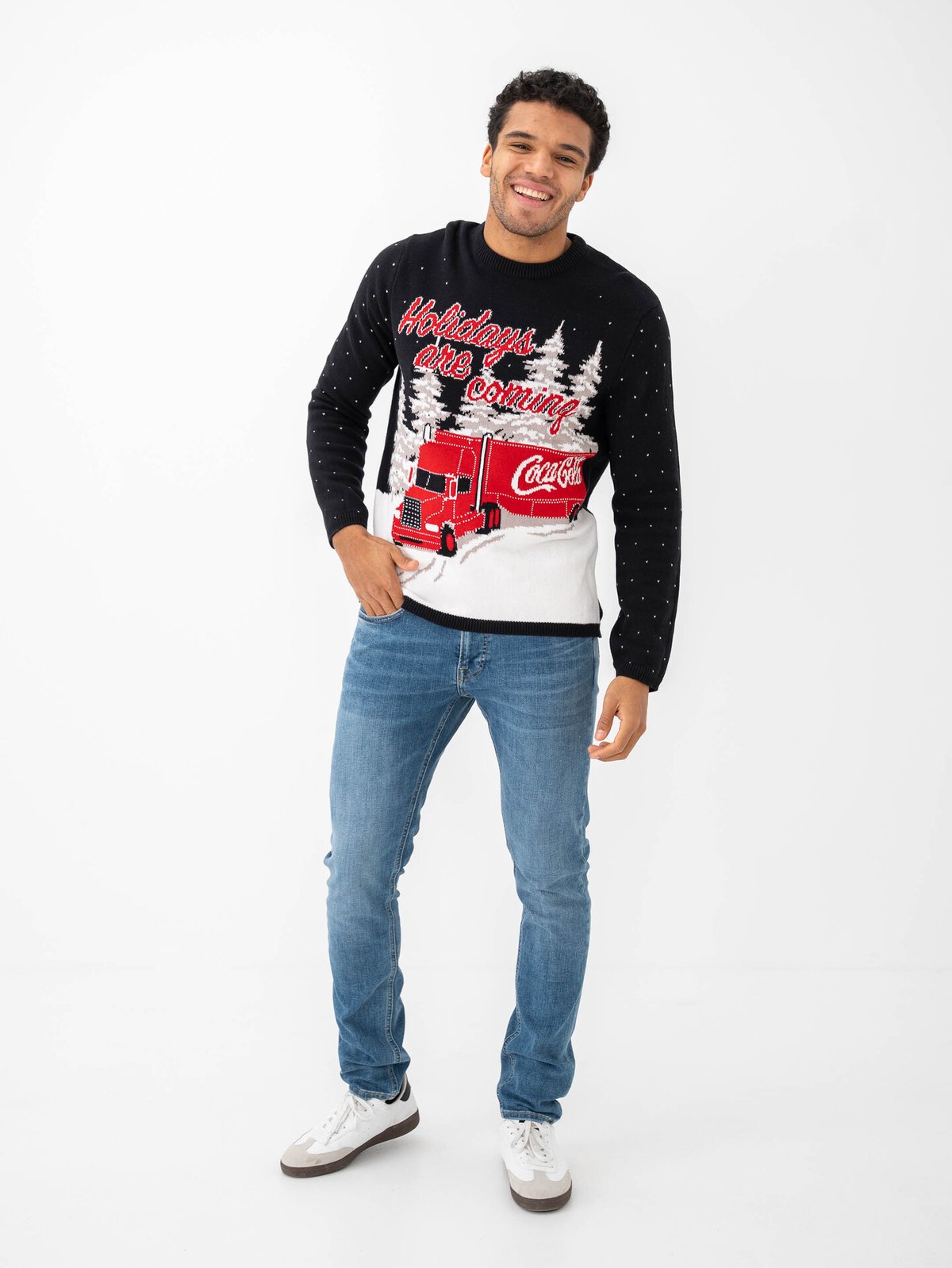 Only & Sons XMAS Reg Cola Crew Knit Dark navy