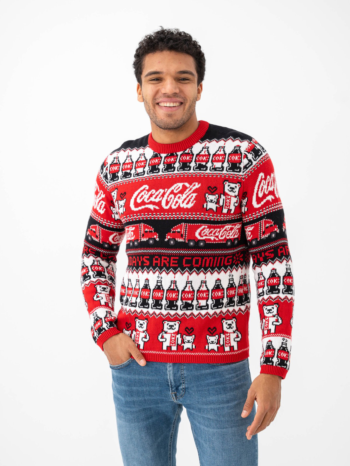 Only & Sons XMAS Reg Cola Crew Knit Pompeian Red