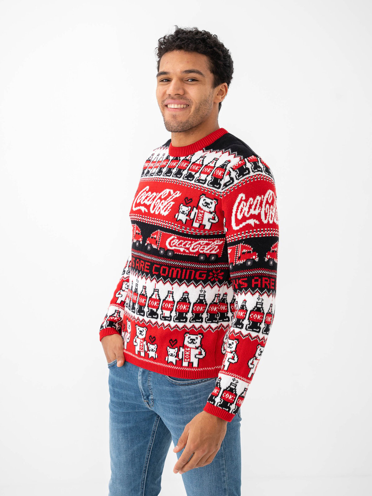 Only & Sons XMAS Reg Cola Crew Knit Pompeian Red
