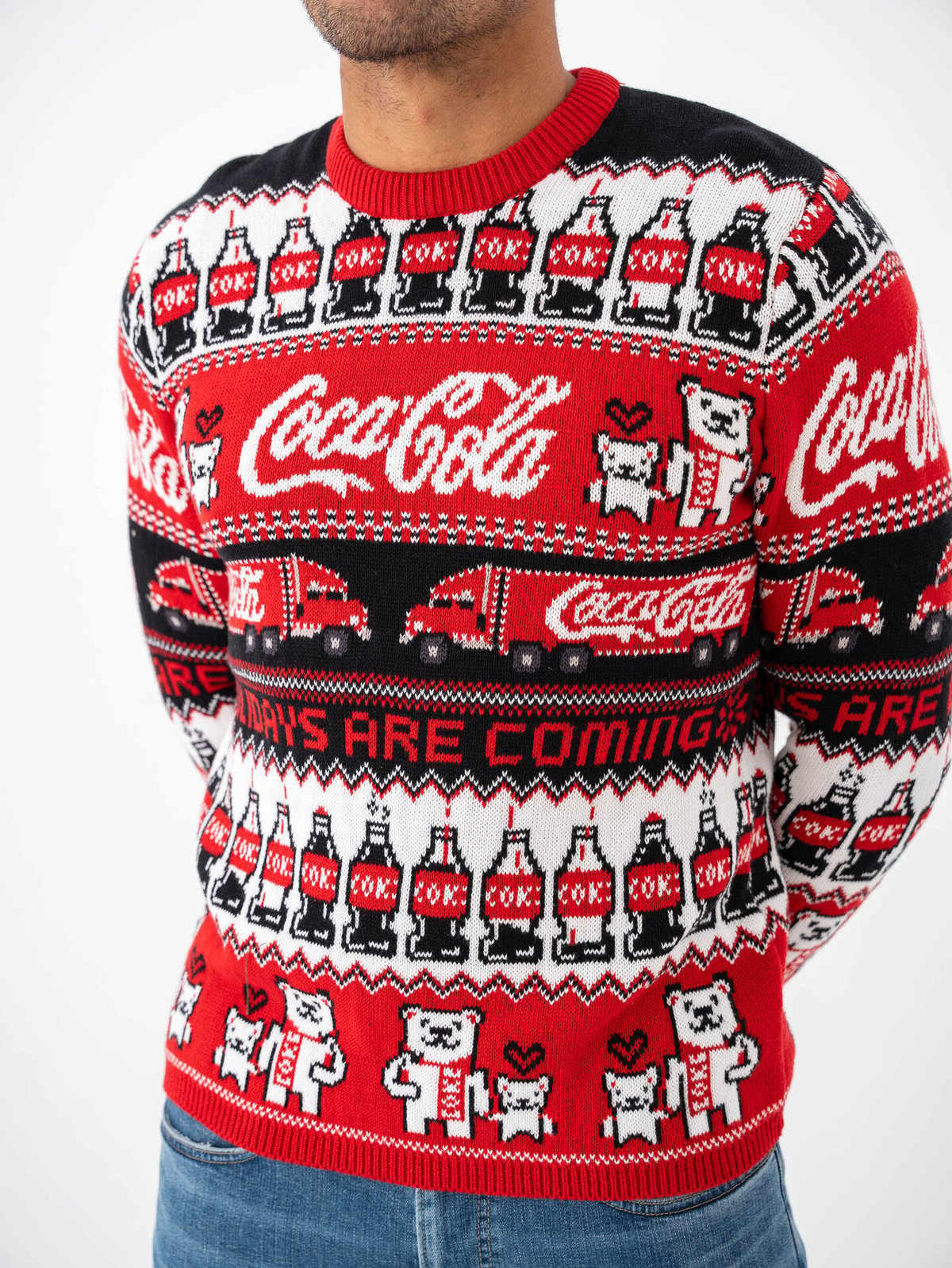 Only & Sons XMAS Reg Cola Crew Knit Pompeian Red