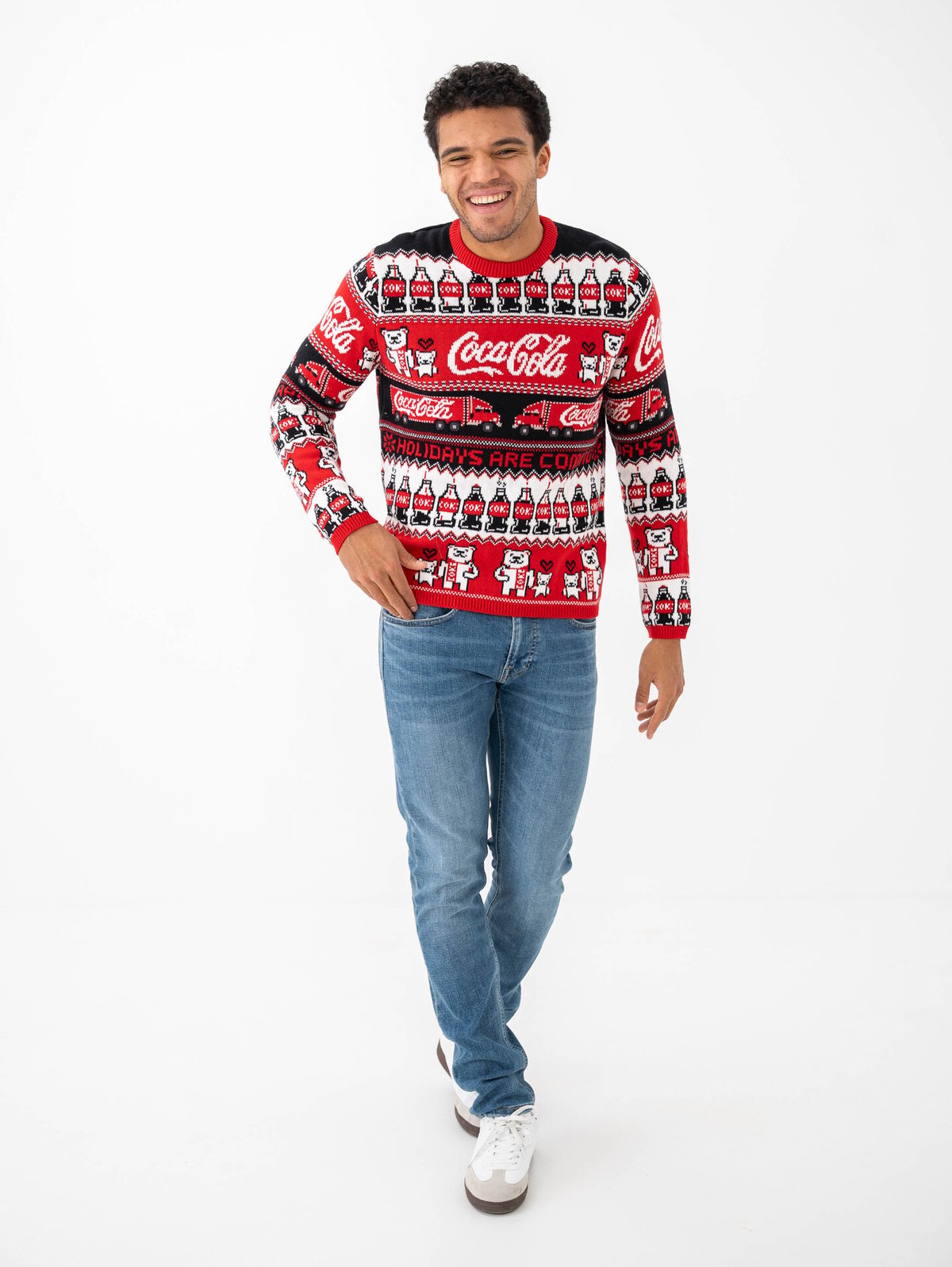 Only & Sons XMAS Reg Cola Crew Knit Pompeian Red