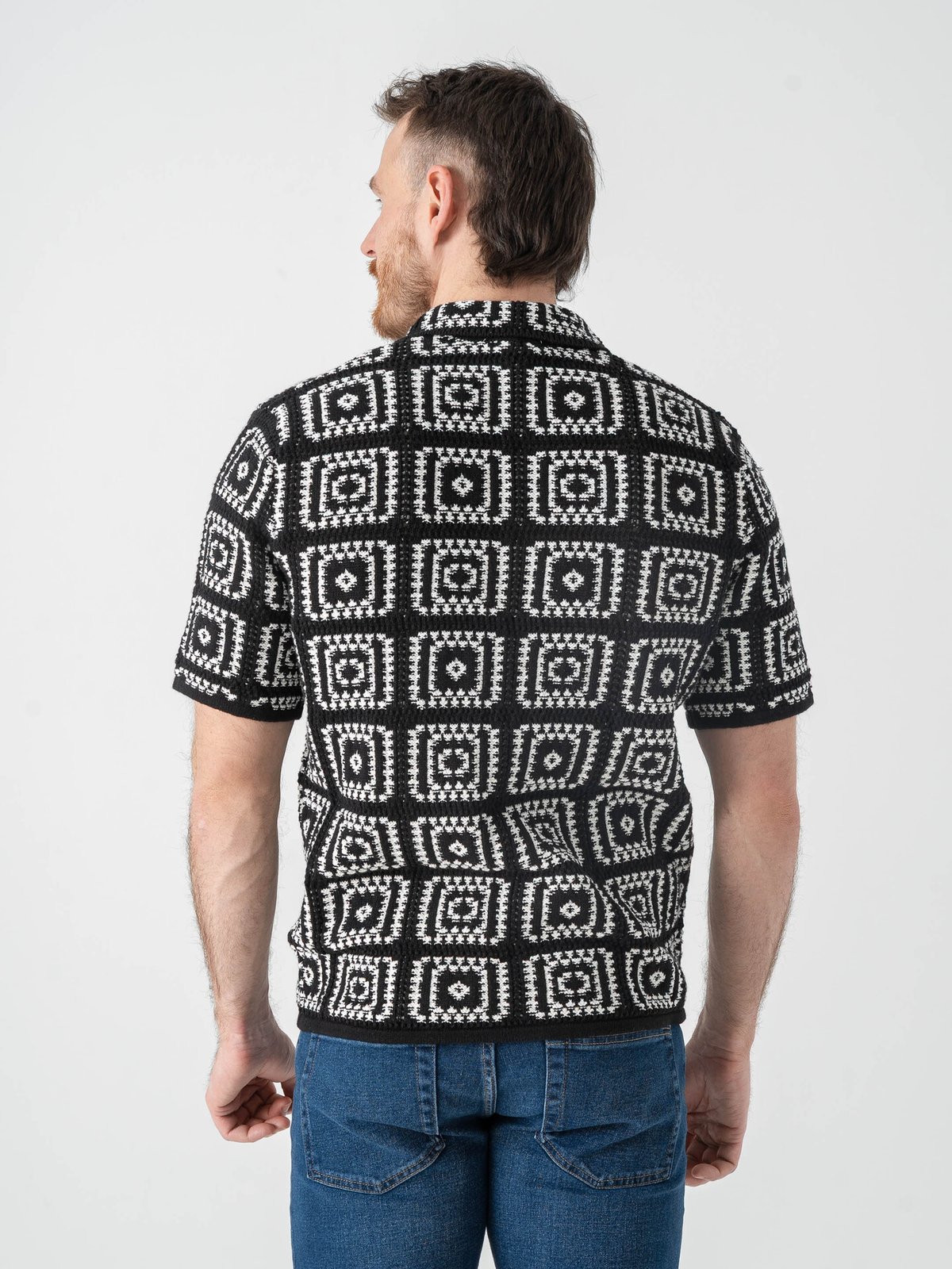 Only & Sons Bart Relax Short Sleeve Shirt Knit Black / Egret