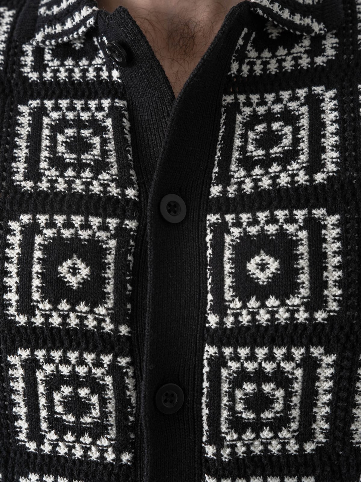 Only & Sons Bart Relax Short Sleeve Shirt Knit Black / Egret