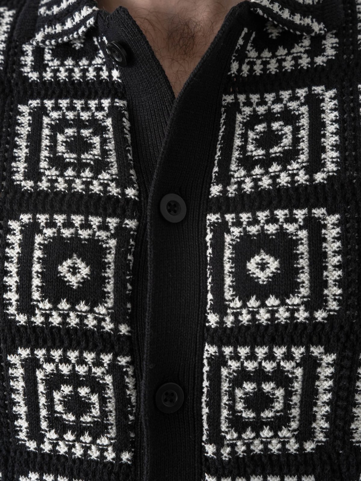 Only & Sons Bart Relax Short Sleeve Shirt Knit Black / Egret