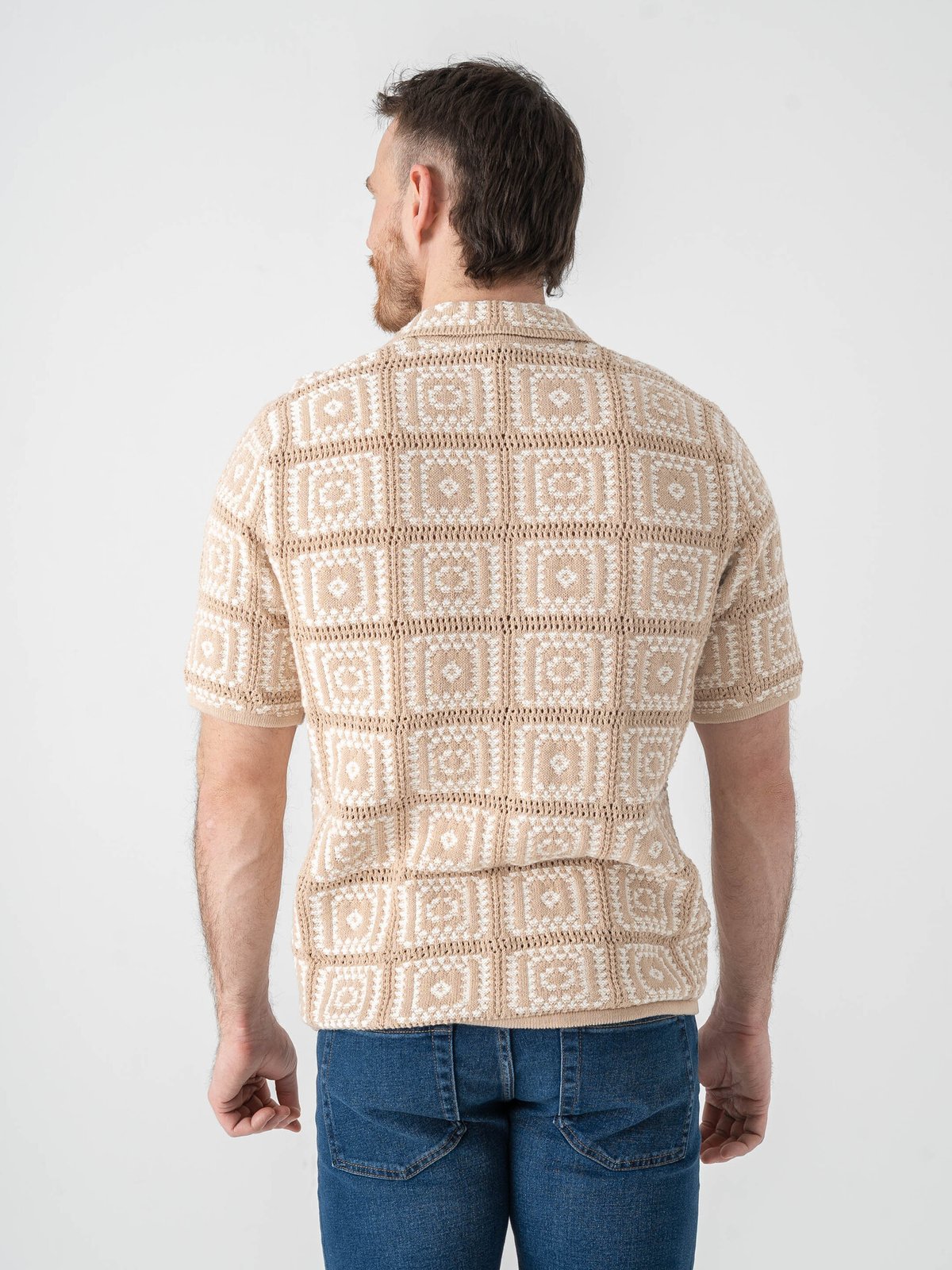 Only & Sons Bart Relax Short Sleeve Shirt Knit Silver Lining / Egret