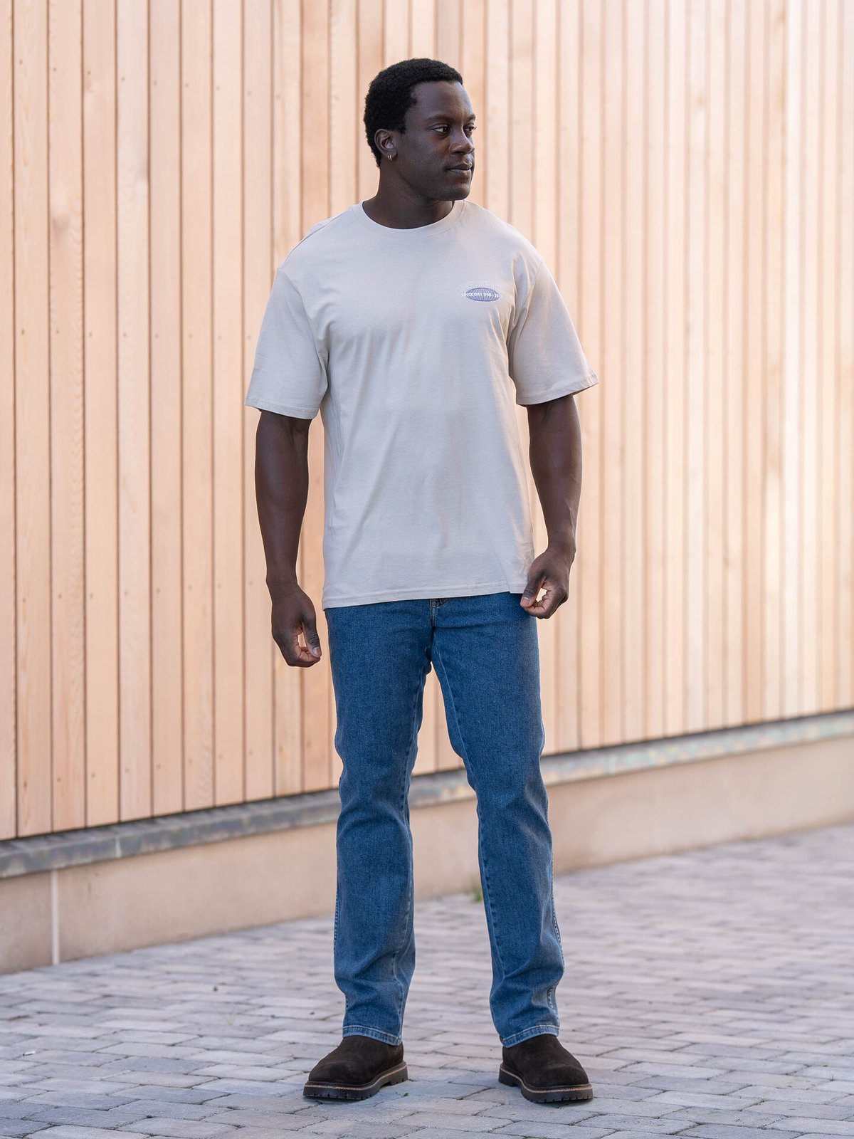 Only & Sons Keane Relaxed Short Sleeve Print Tee Silver Lining Influence